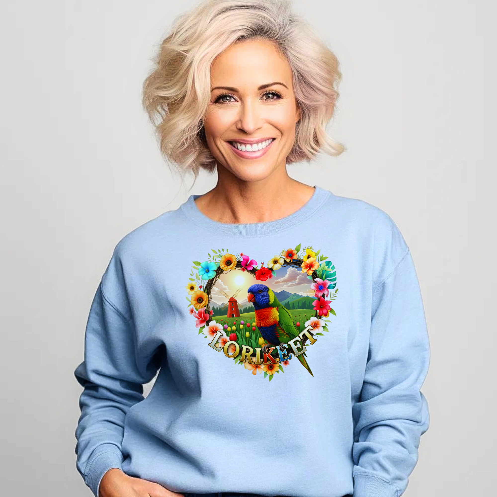 Lorikeet Floral Garden Sweatshirt