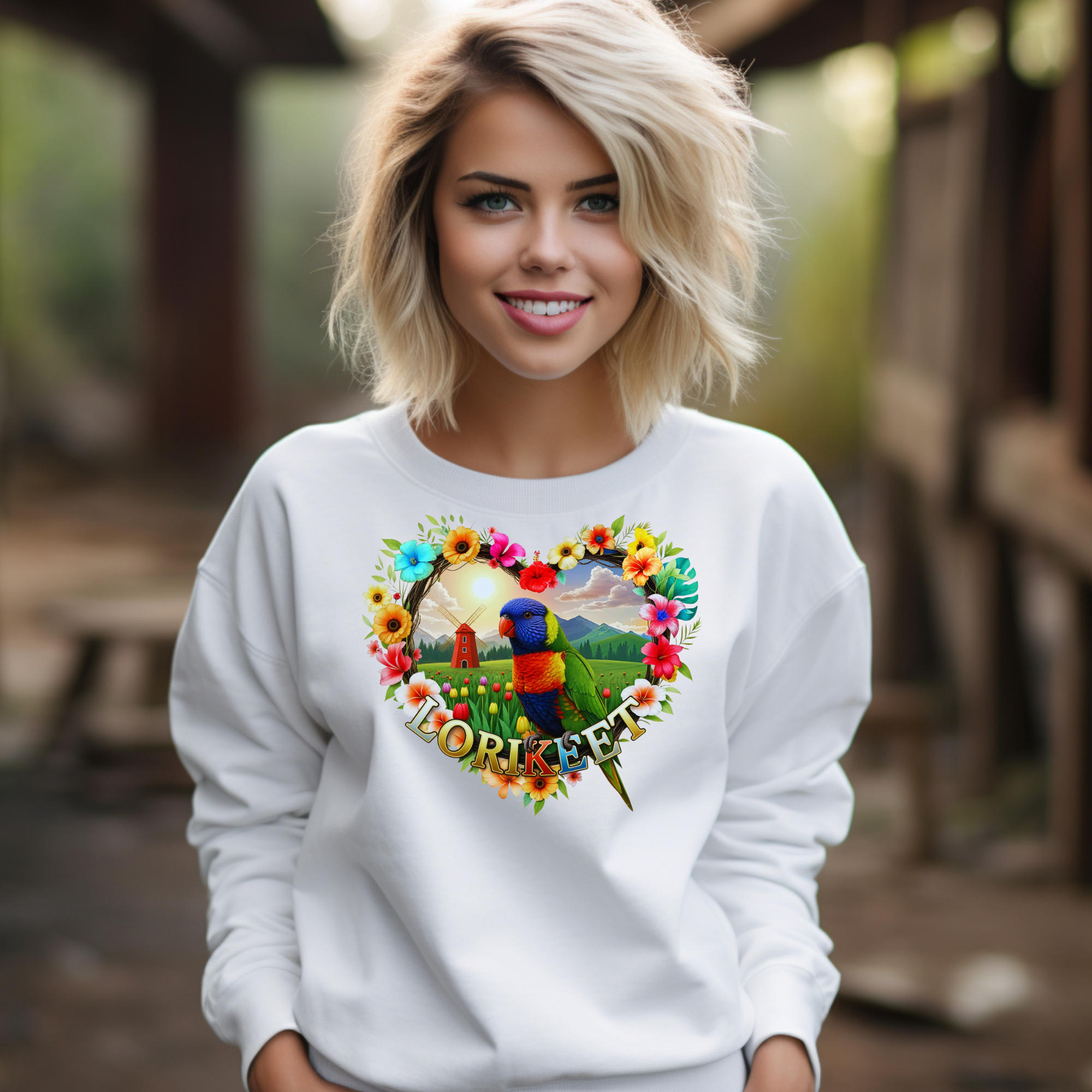 Lorikeet Floral Garden Sweatshirt