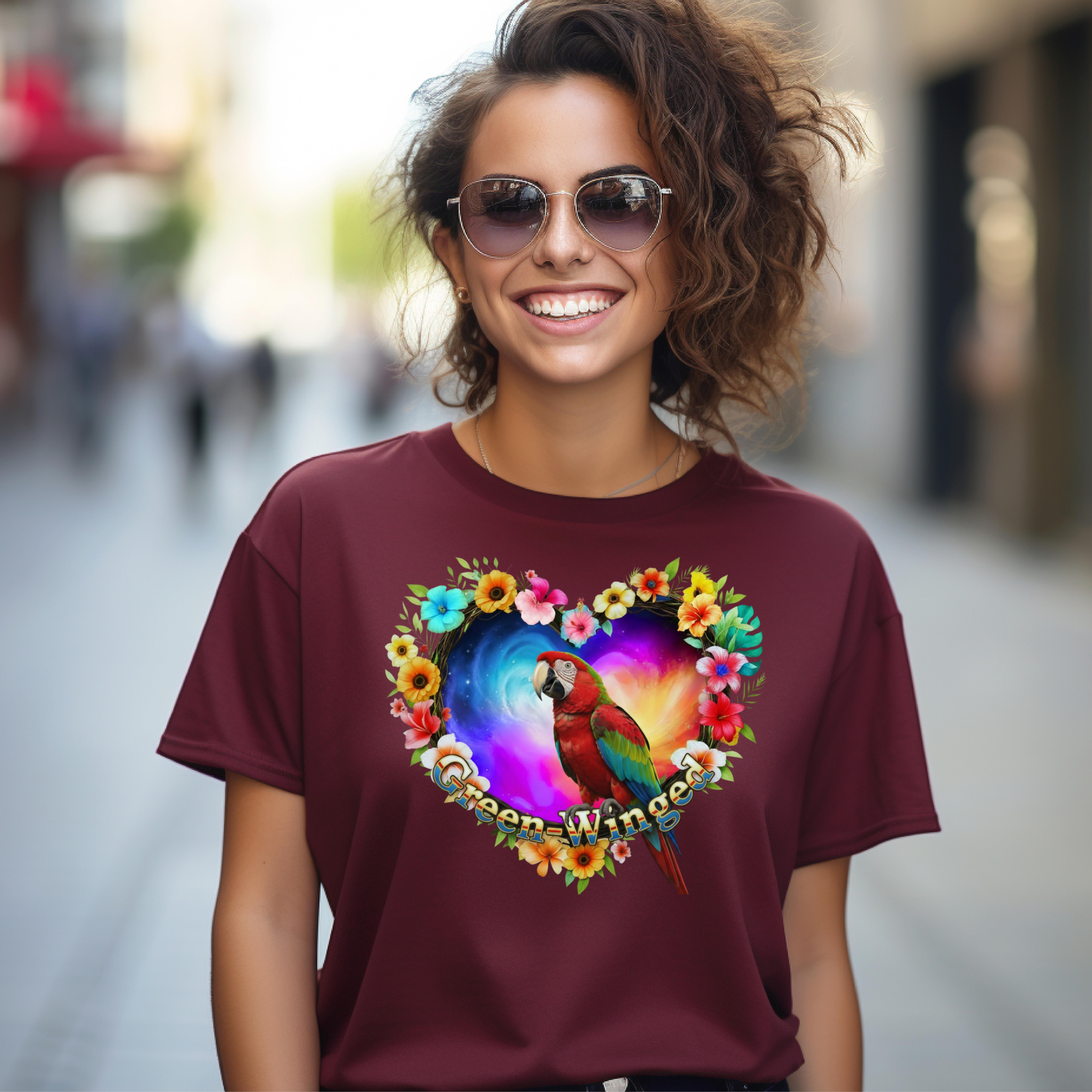 Colorful Green Winged T-Shirt
