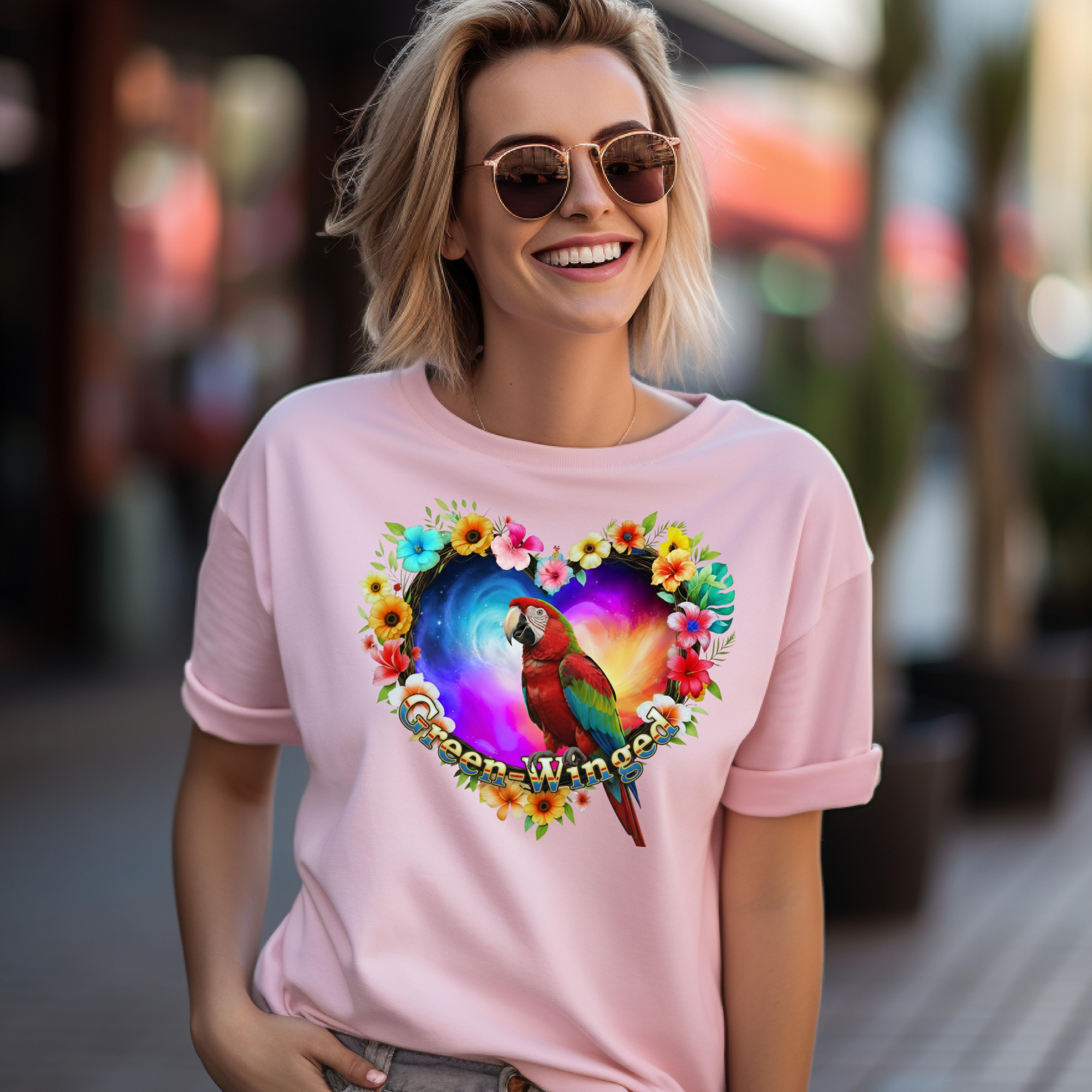 Colorful Green Winged T-Shirt