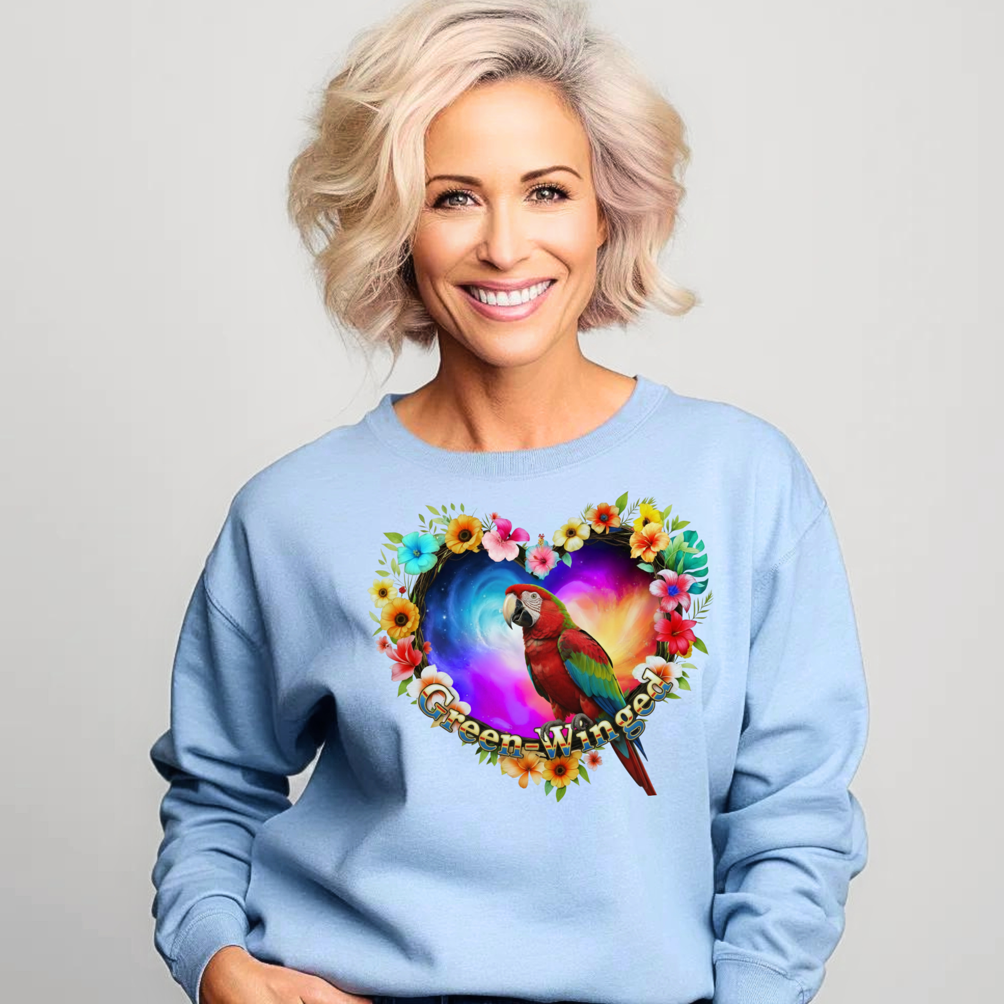 Colorful Green Winged Sweatshirt