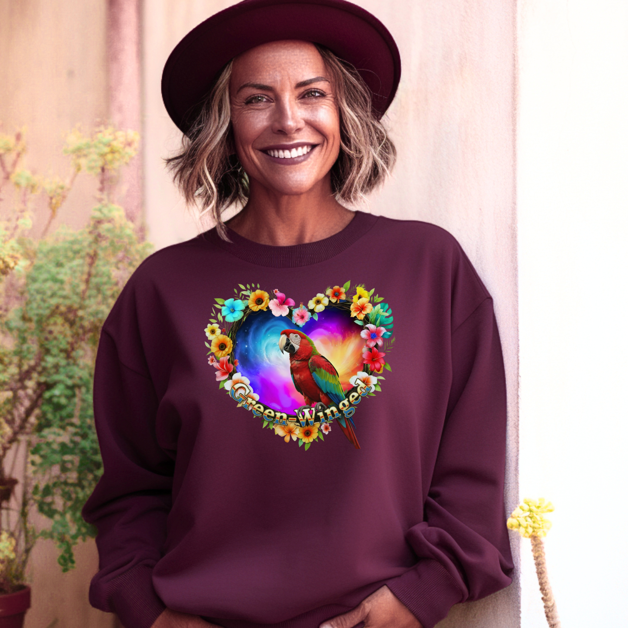 Colorful Green Winged Sweatshirt