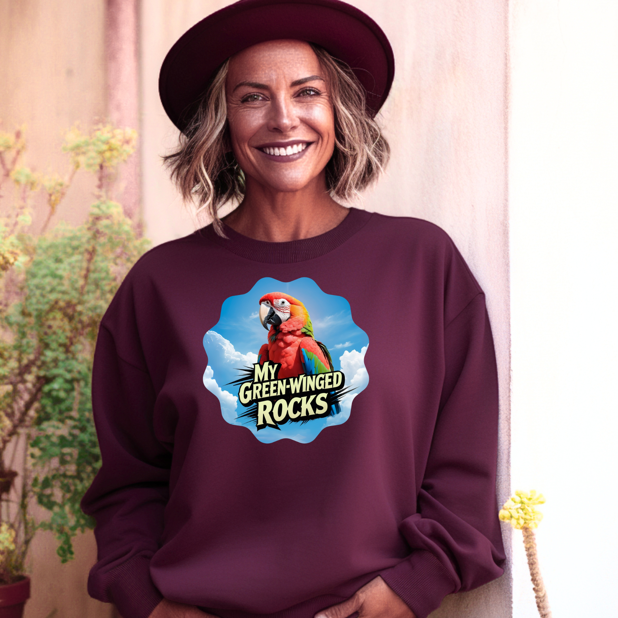 Green Winged Rocks Sweatshirt