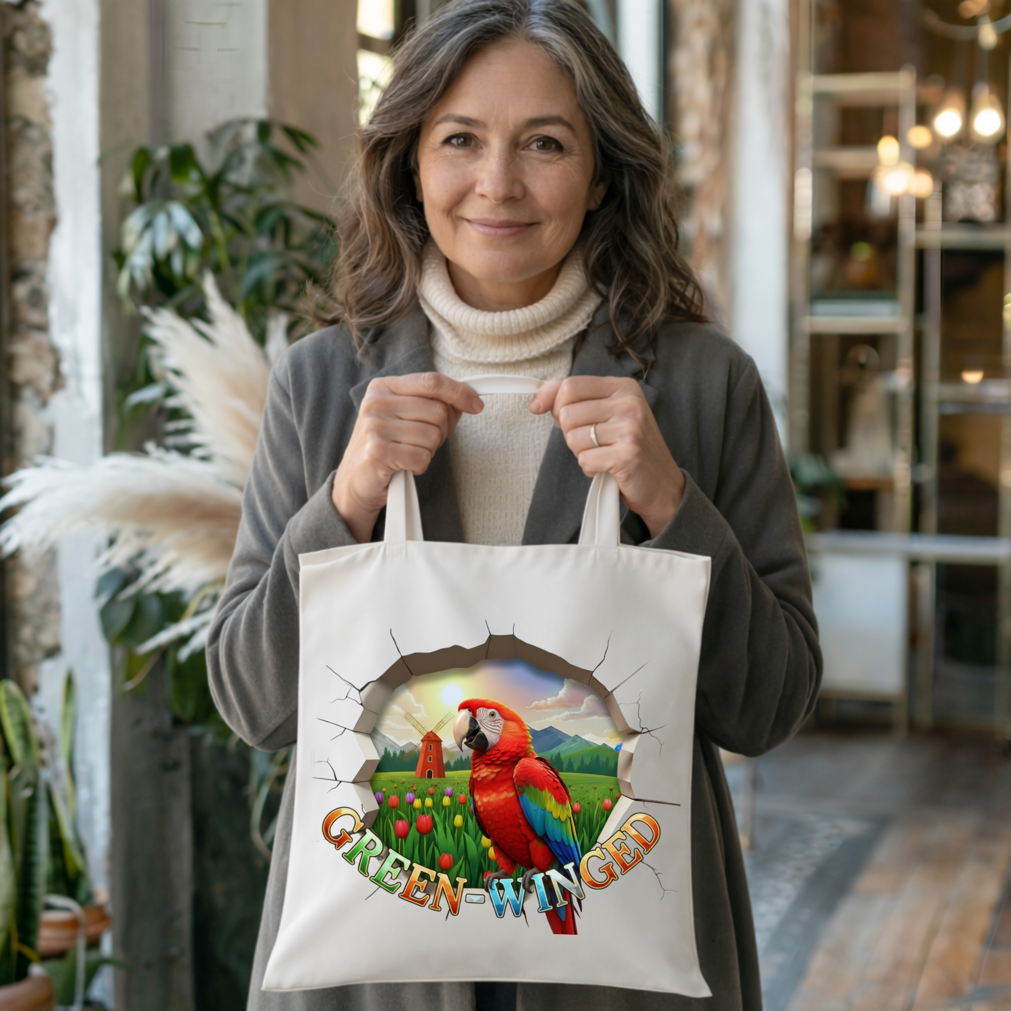 Green-Winged Macaw Breakthrough Tote Bag