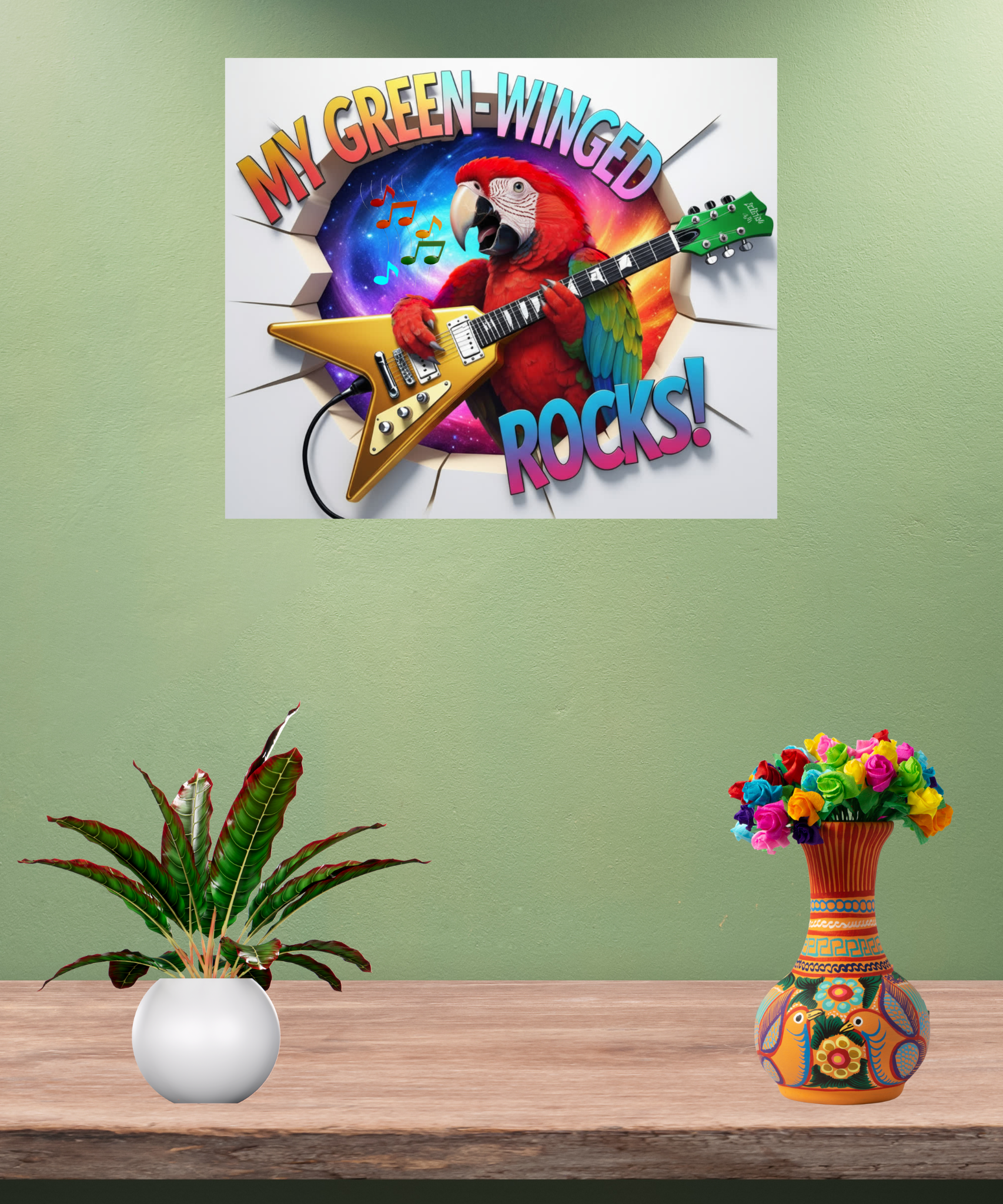 Green-Winged Macaw Breakthrough Wall-Hanging