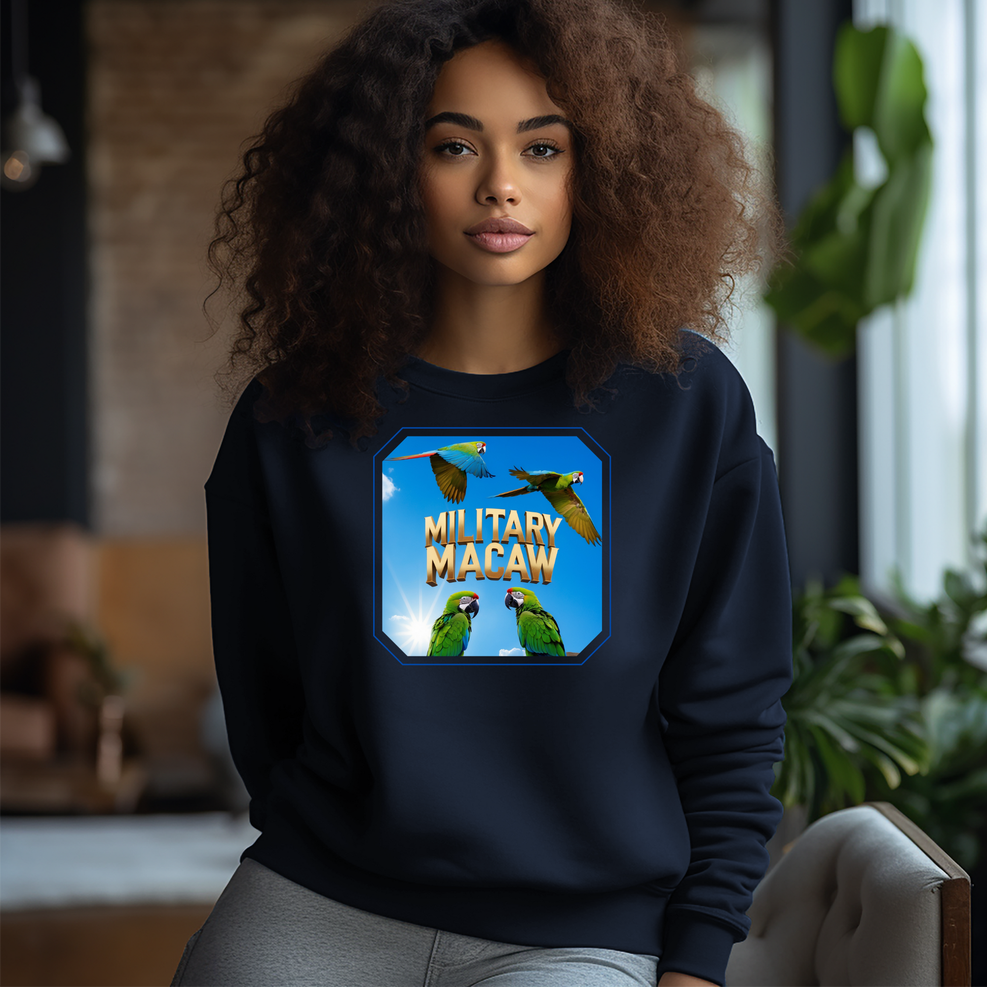 Flying Military Macaw Sweatshirt