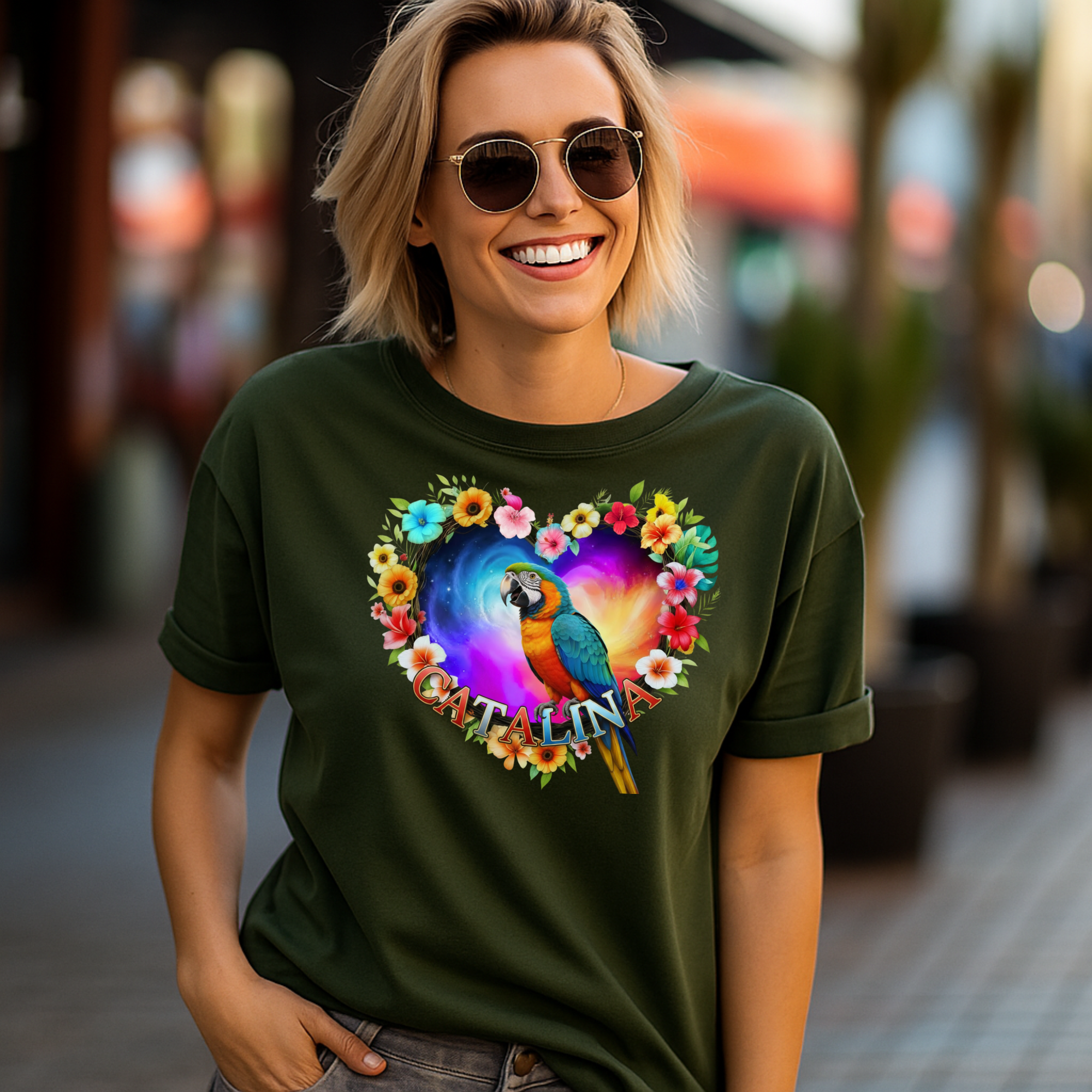Catalina Macaw Heart Macaw T-Shirt