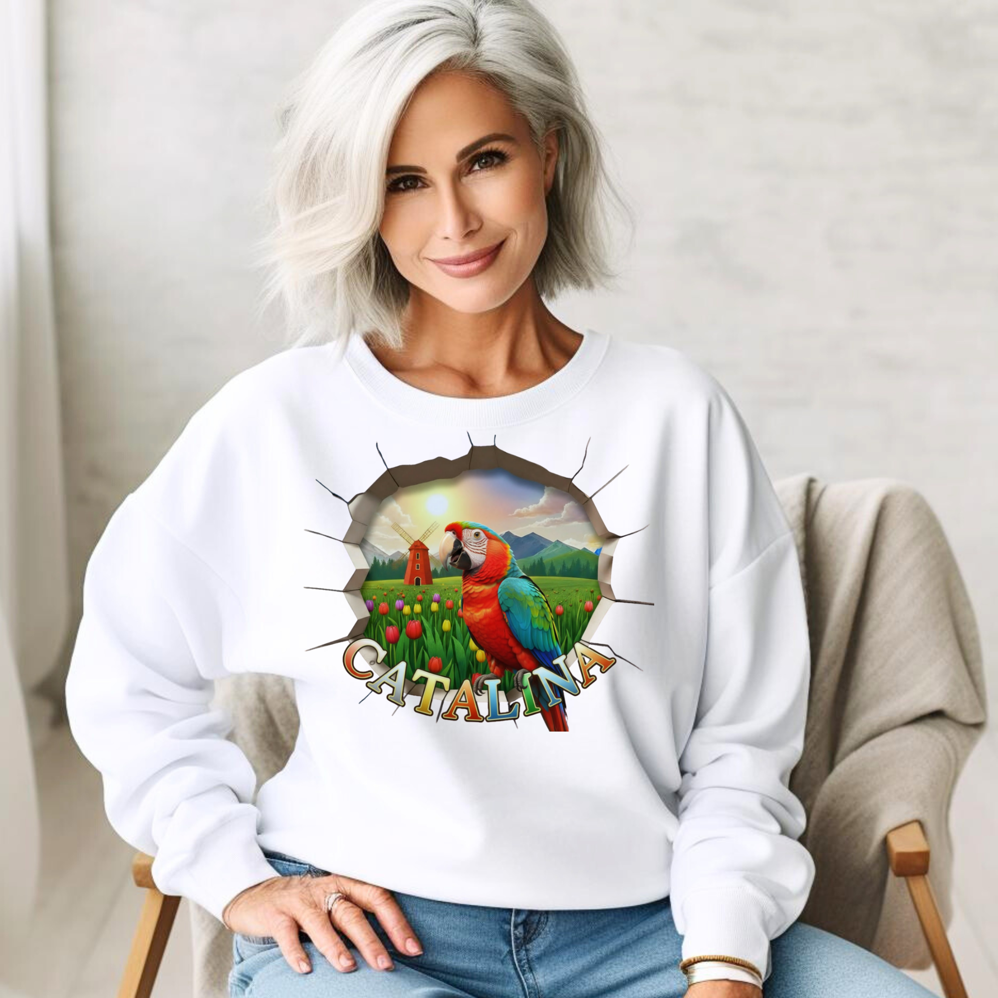 Catalina Parrot Art Sweatshirt