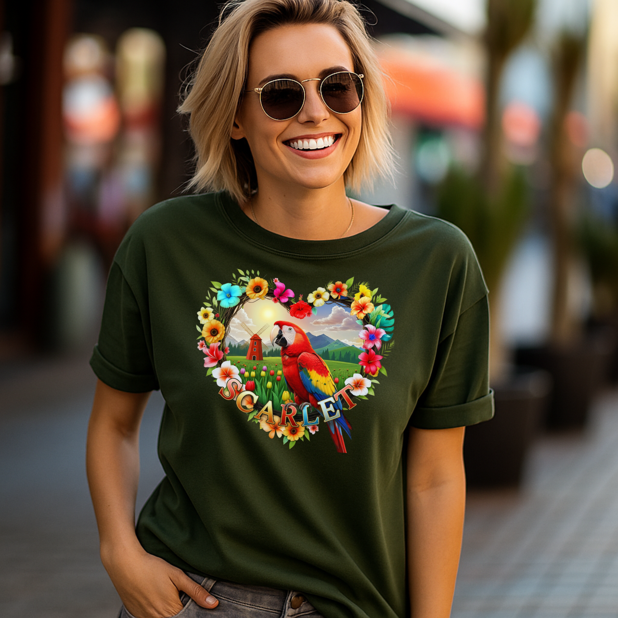 Colorful Scarlet Bird T-Shirt