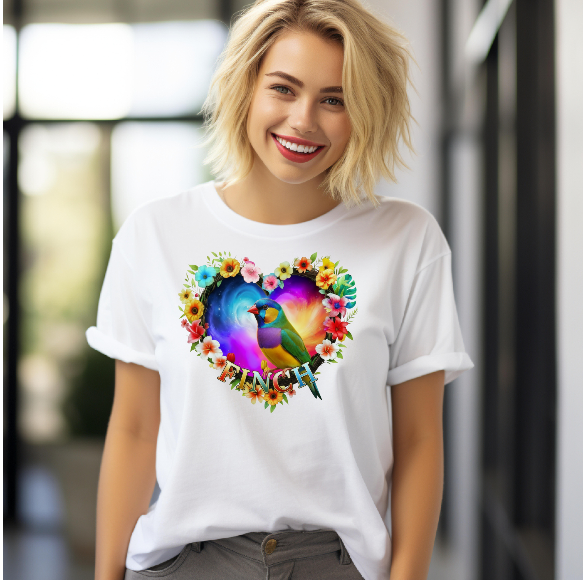 Finch Heart Design T-Shirt