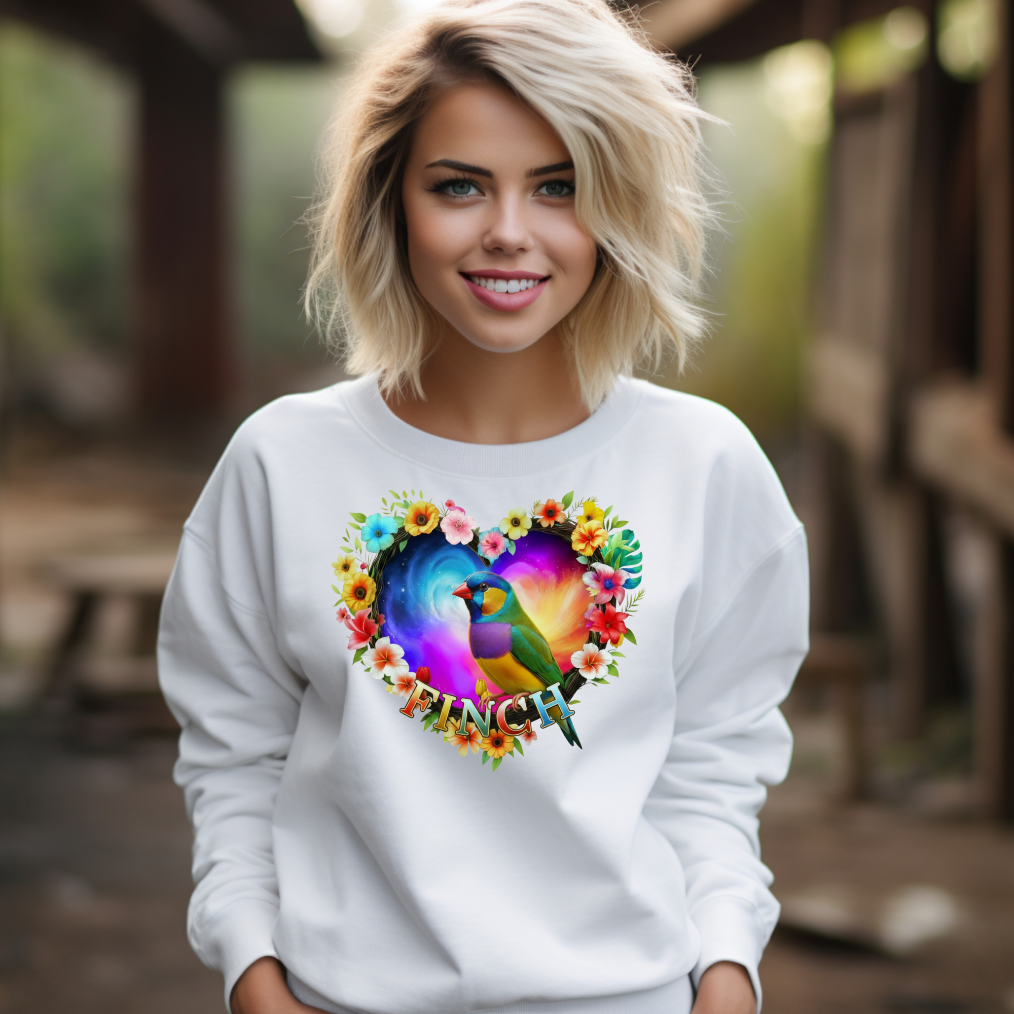 Finch Heart Design Sweatshirt