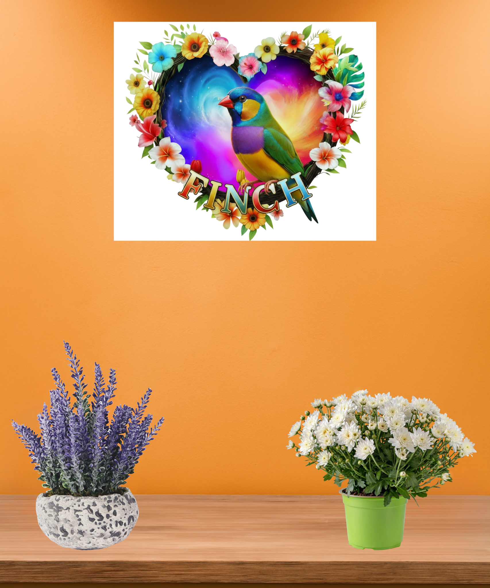 Finch Heart Design Wall-Hanging