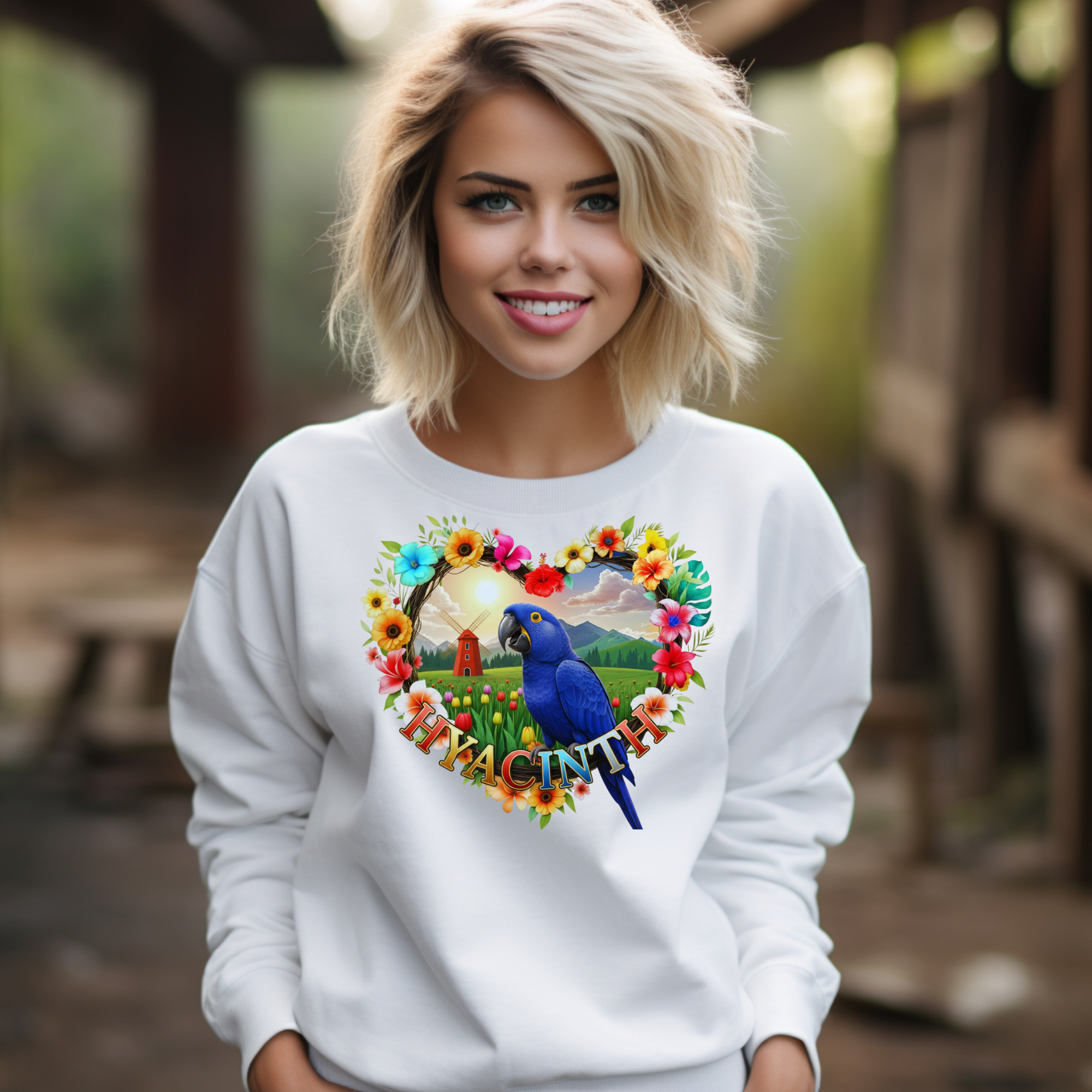 Hyacinth Heart Design Sweatshirt