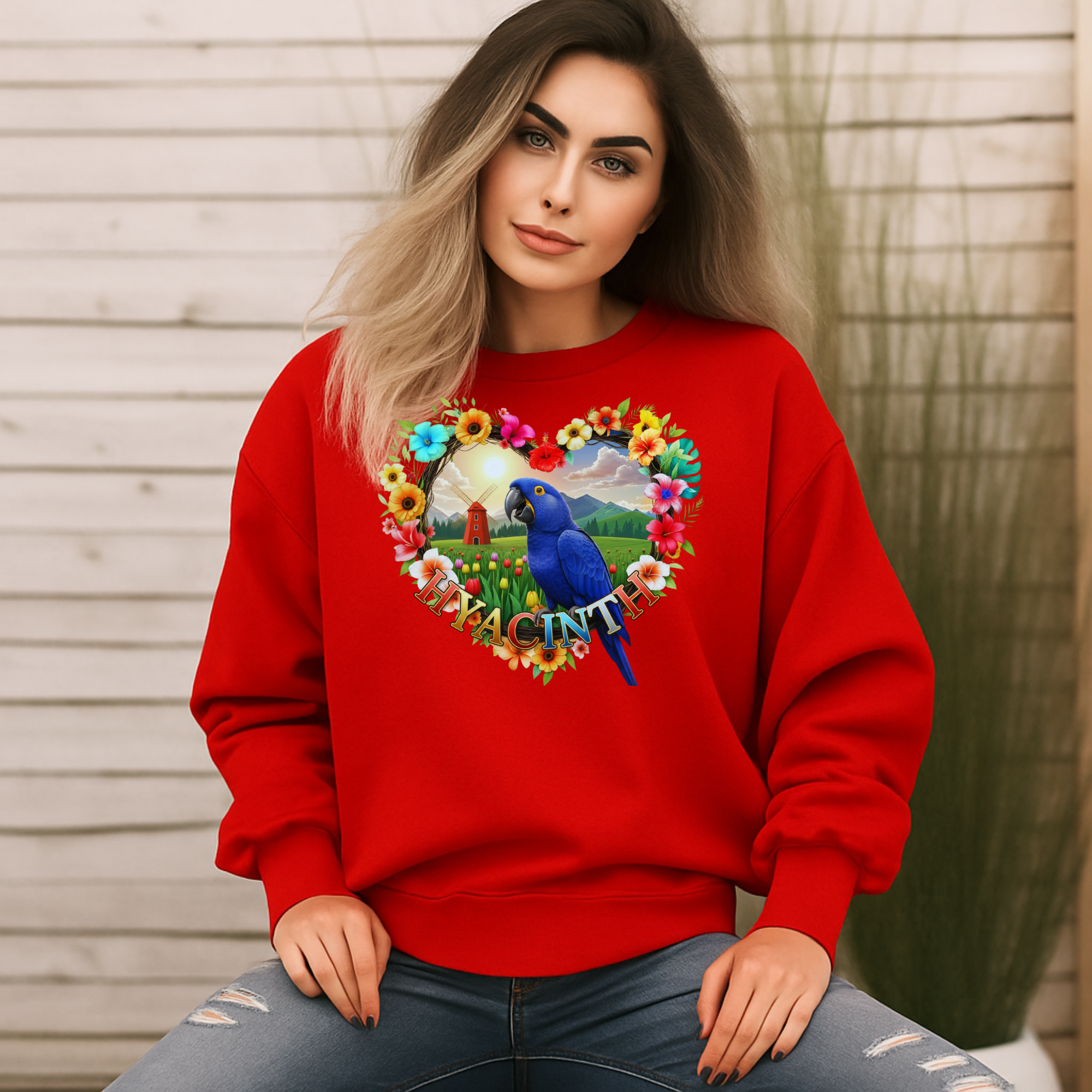 Hyacinth Parrot Garden Sweatshirt