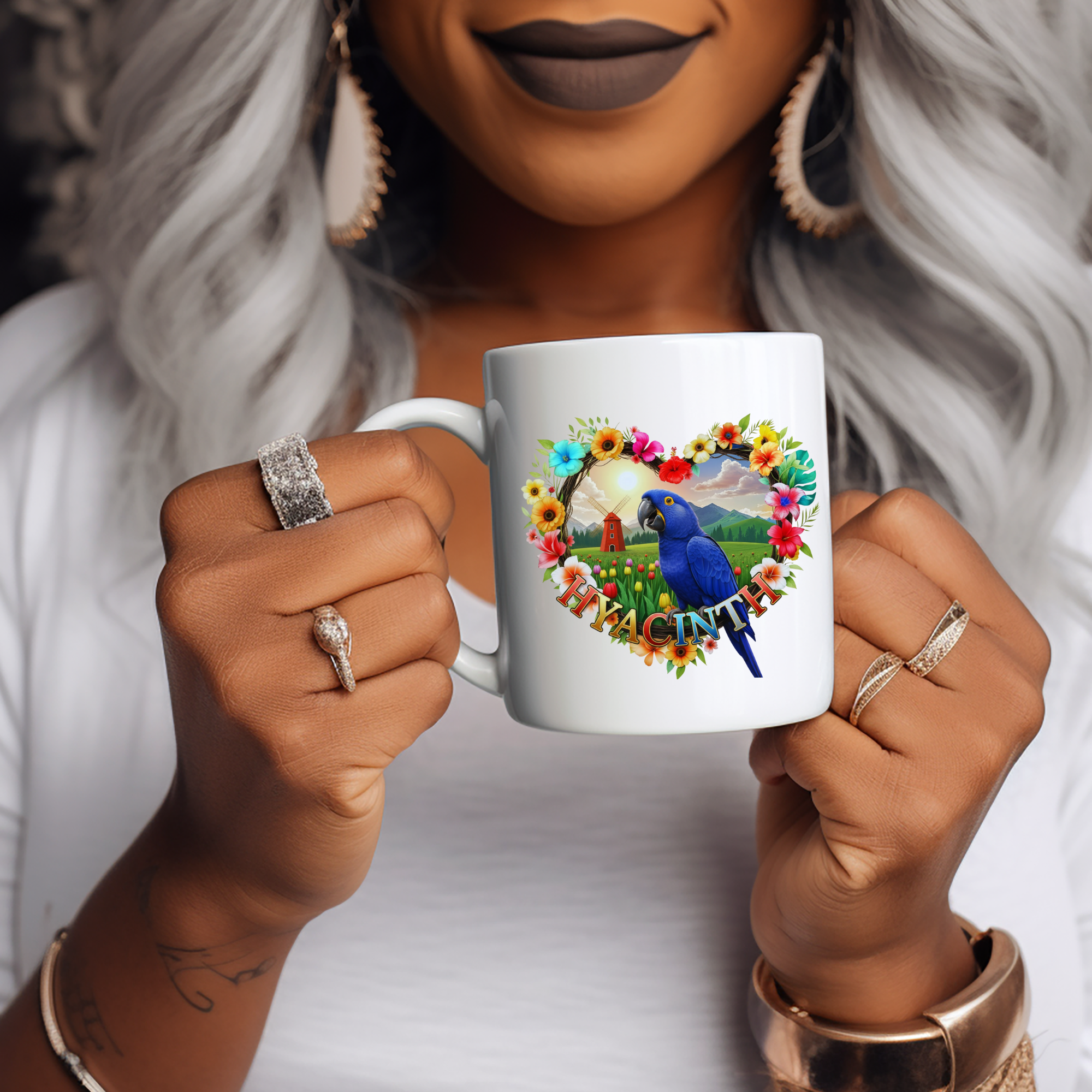 Hyacinth Heart Design Mug