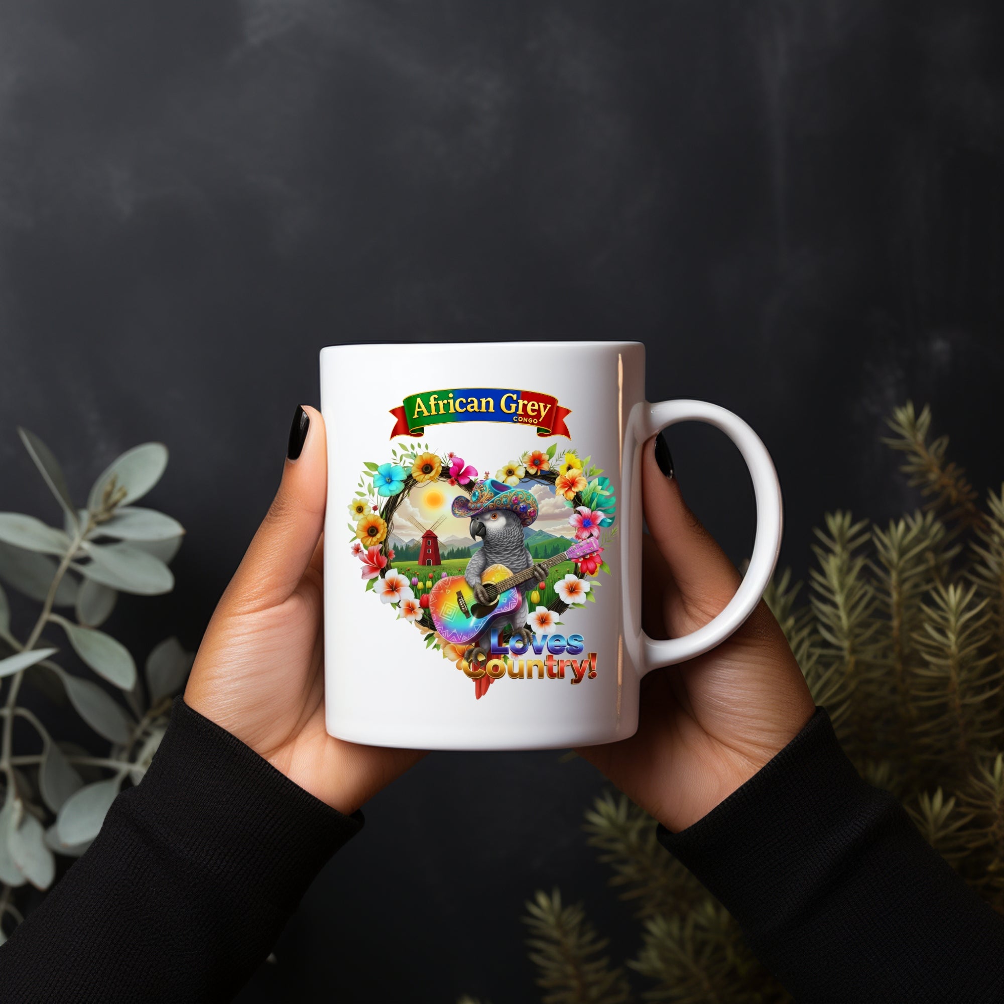 African Grey Congo Country Love Mug