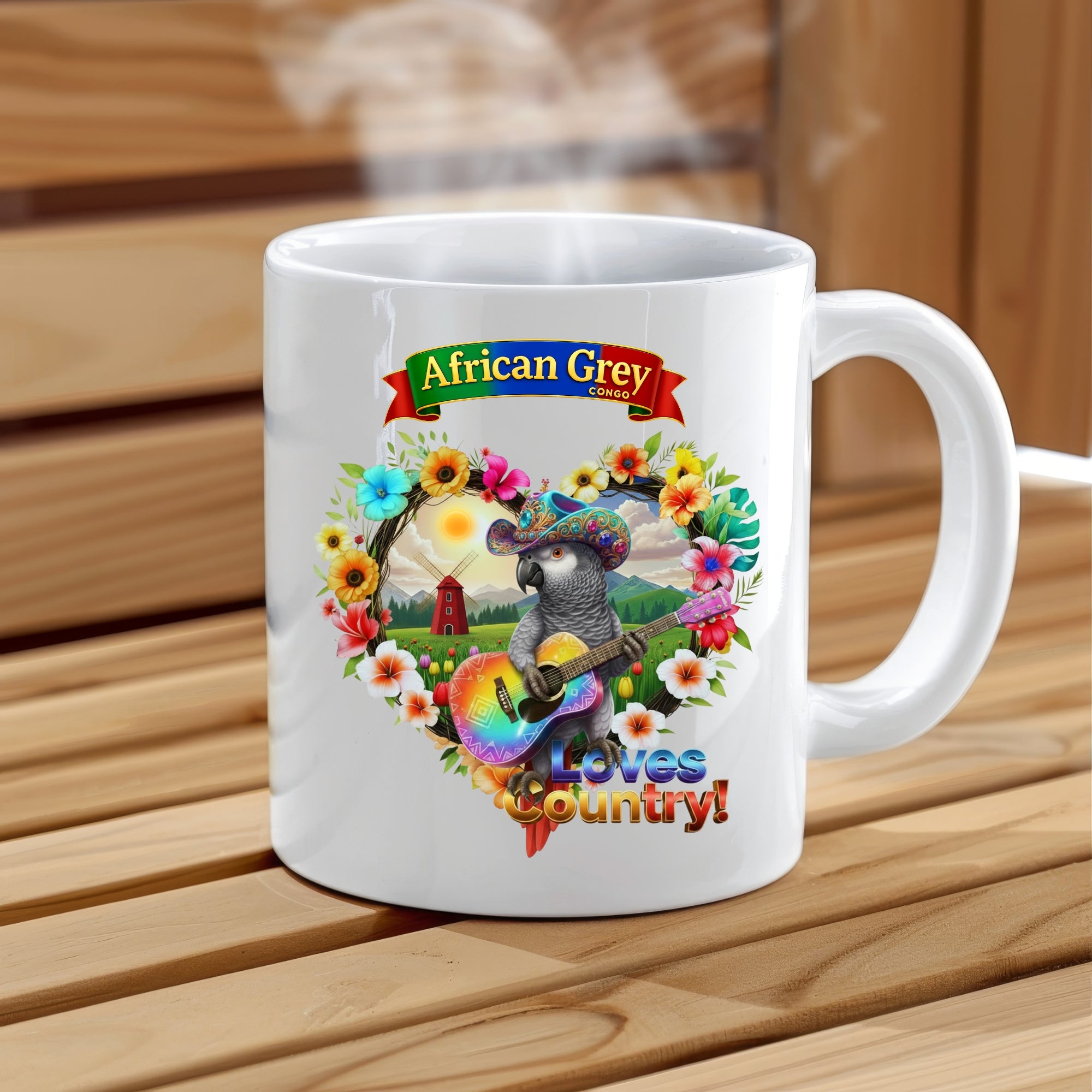 African Grey Congo Country Love Mug