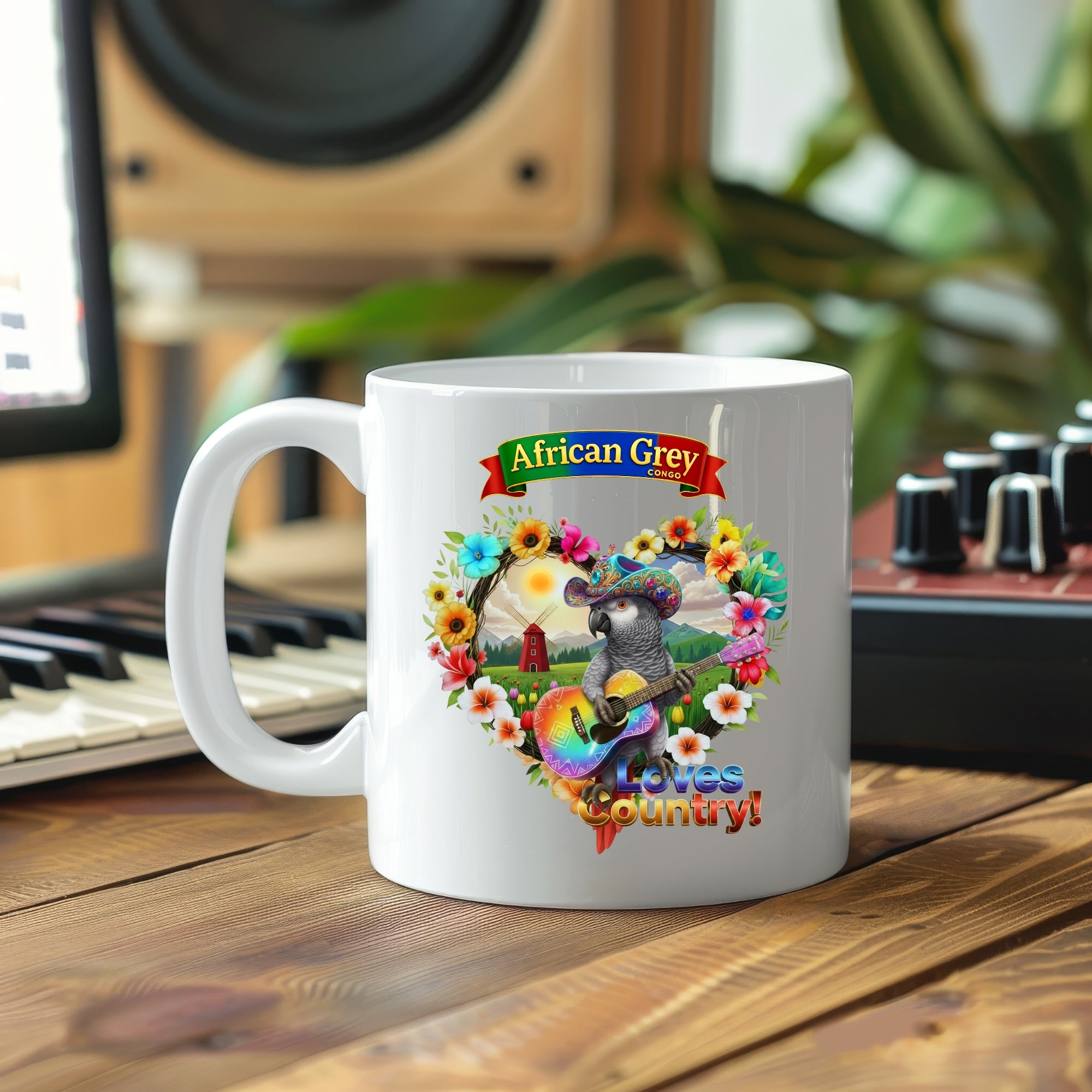 African Grey Congo Country Love Mug