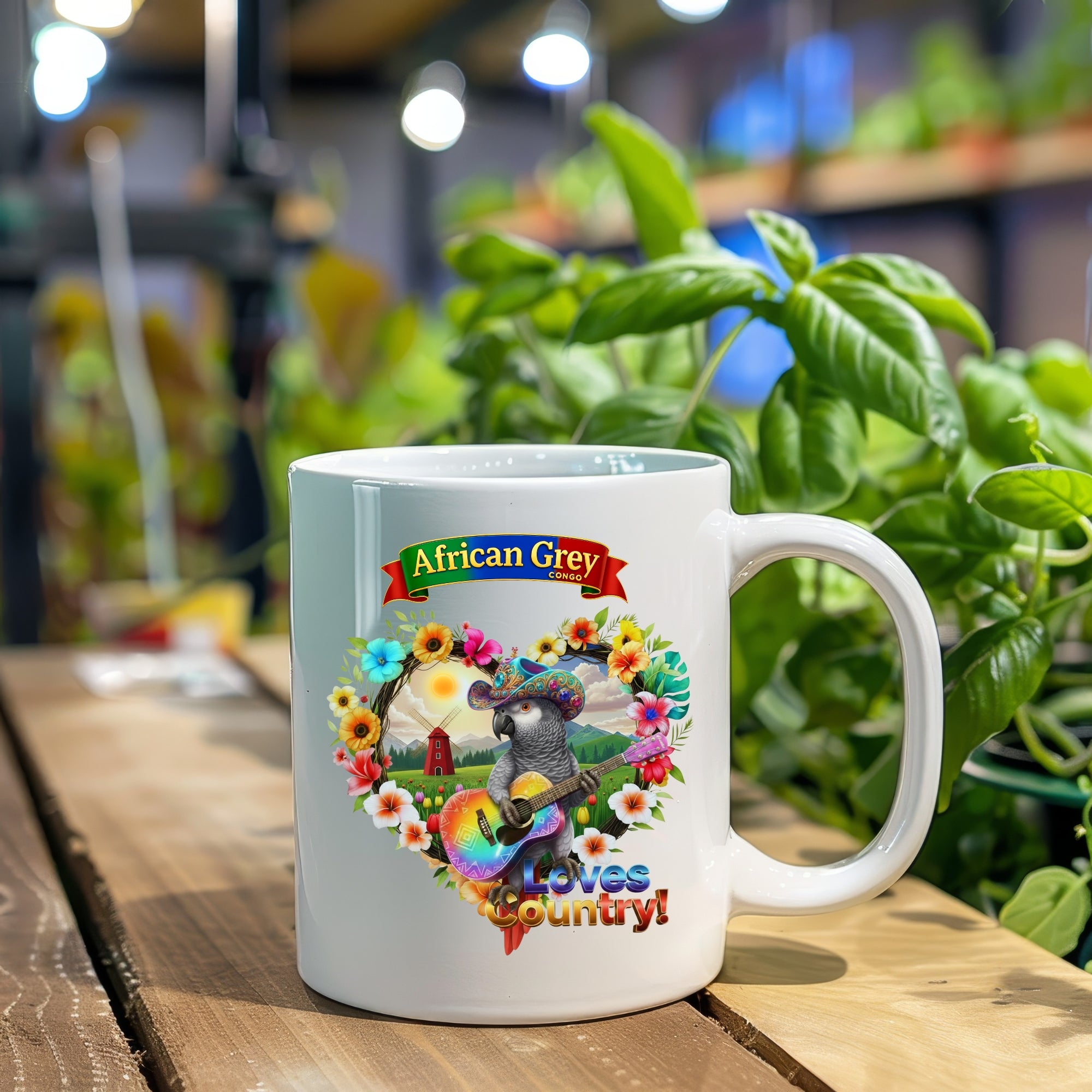 African Grey Congo Country Love Mug