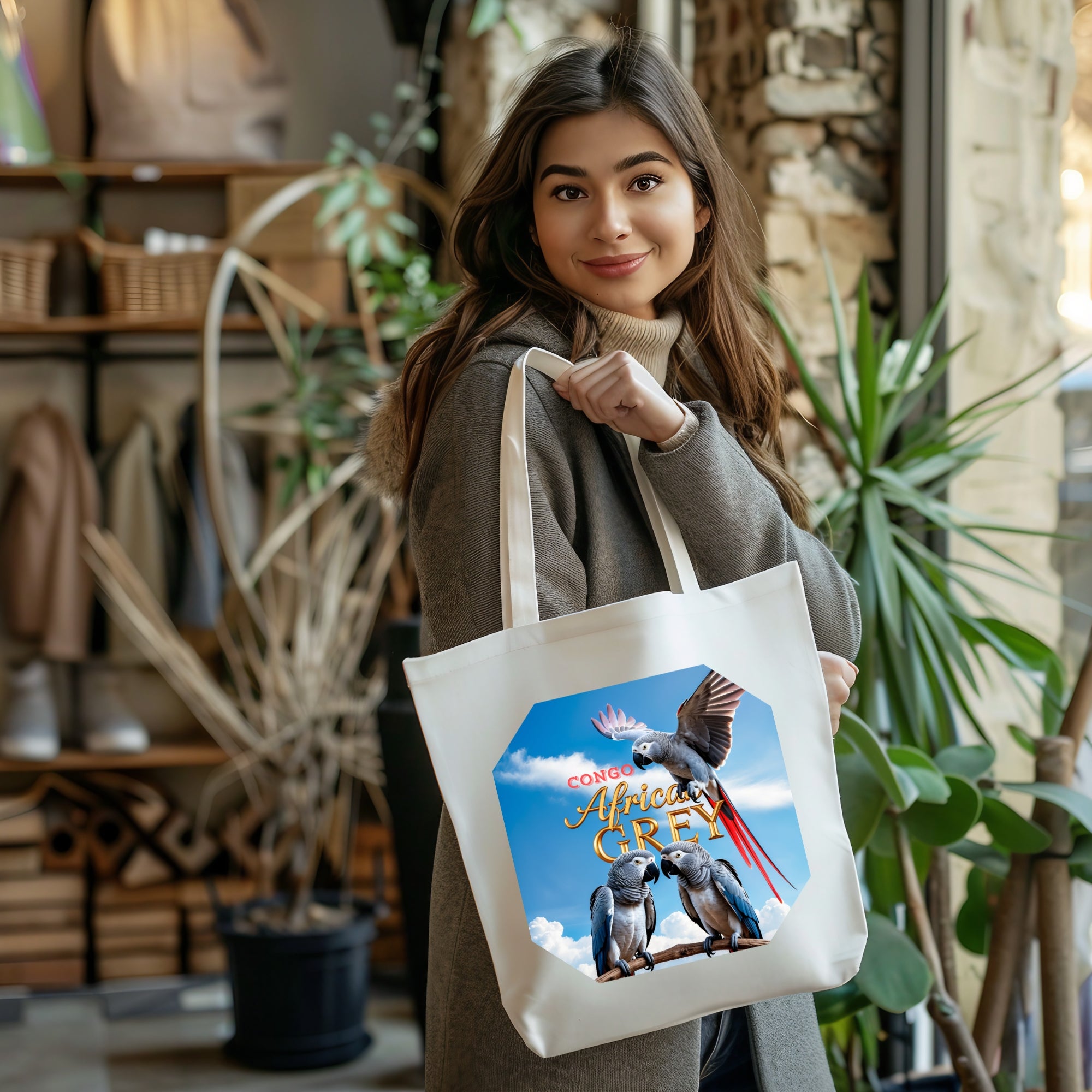 African Grey Congo Tote Bag