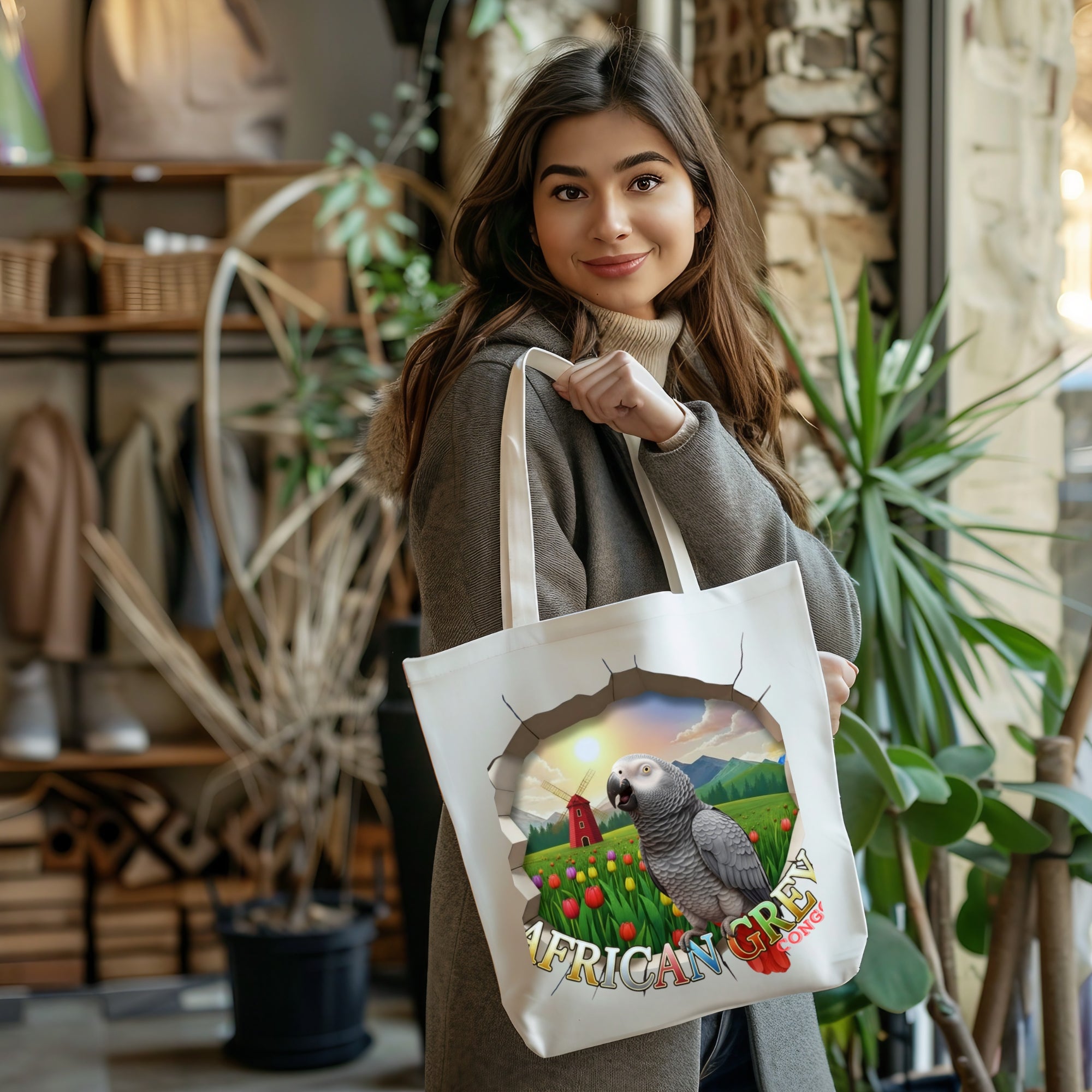 African Grey Congo Tote Bag