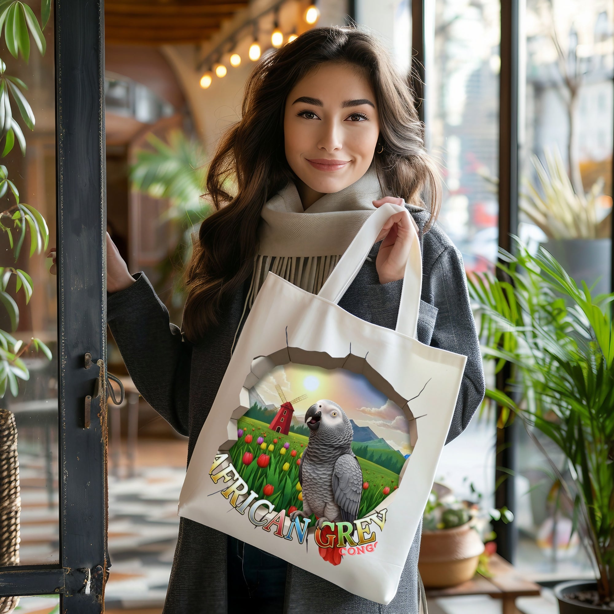 African Grey Congo Tote Bag