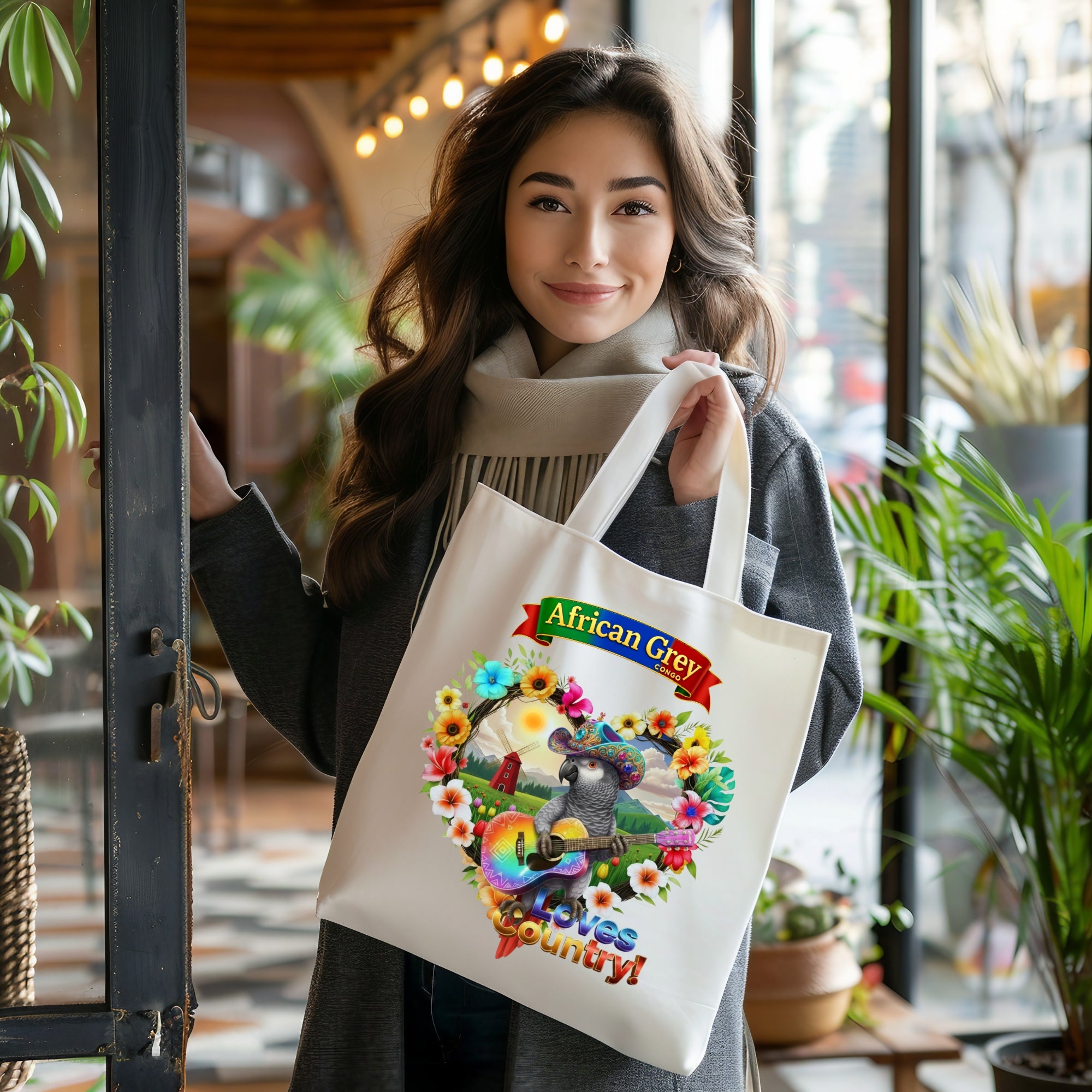African Grey Congo Country Love Tote Bag