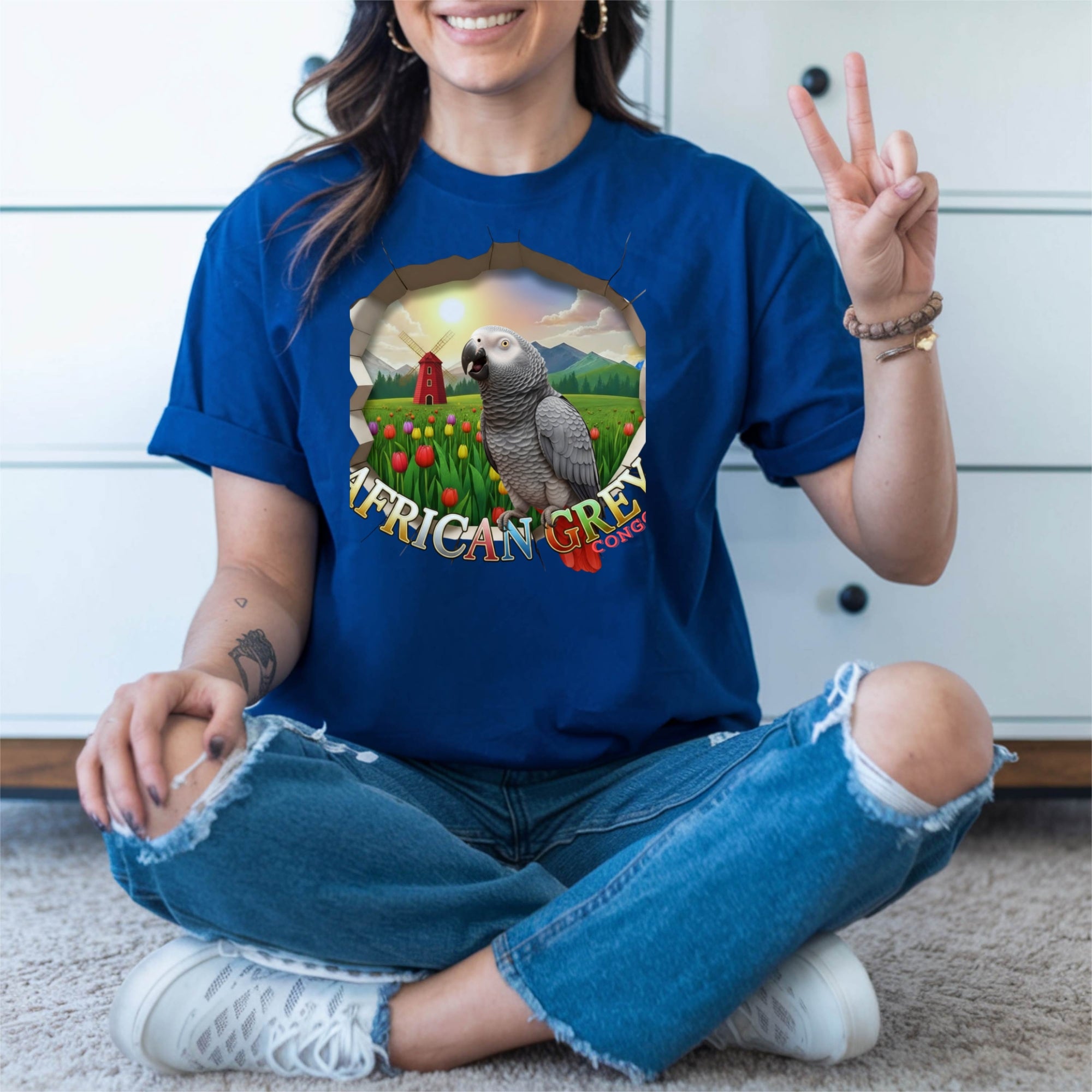 African Grey Congo Meadow T-Shirt