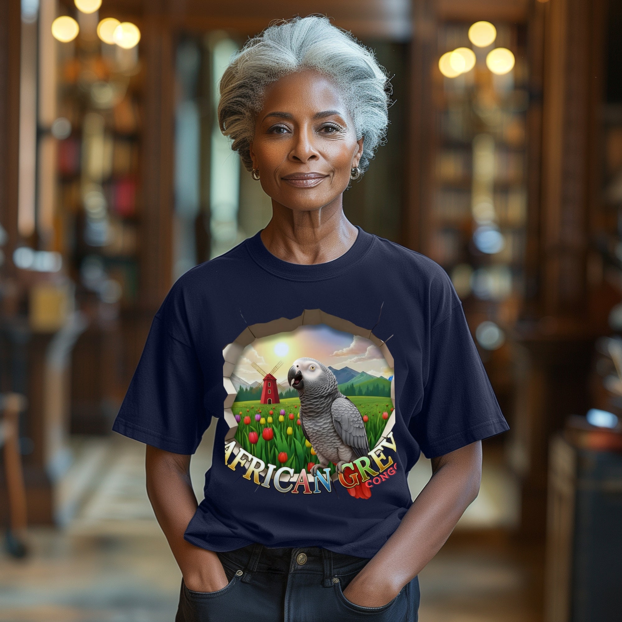 African Grey Congo Meadow T-Shirt