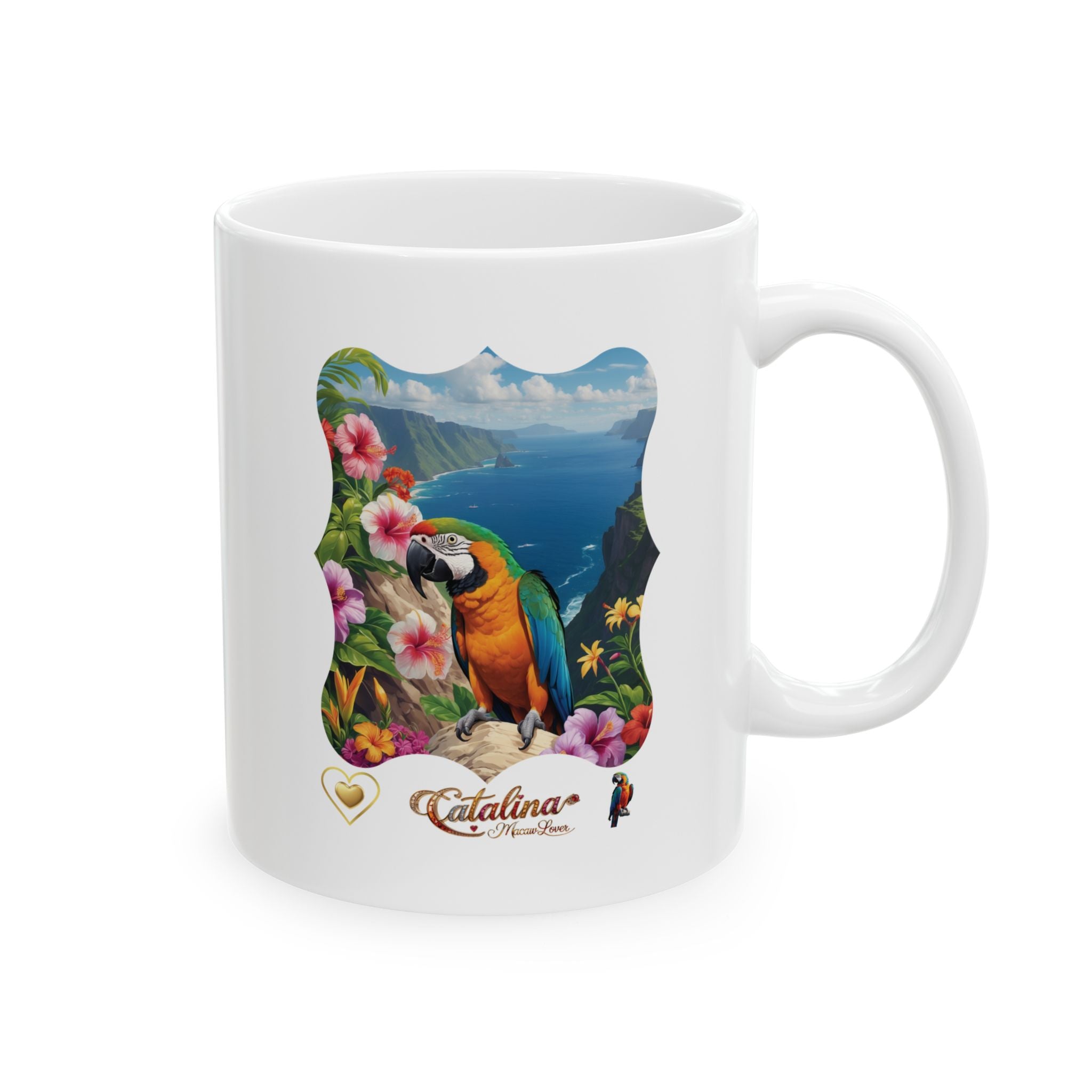 Catalina Macaw Lover Floral Mug
