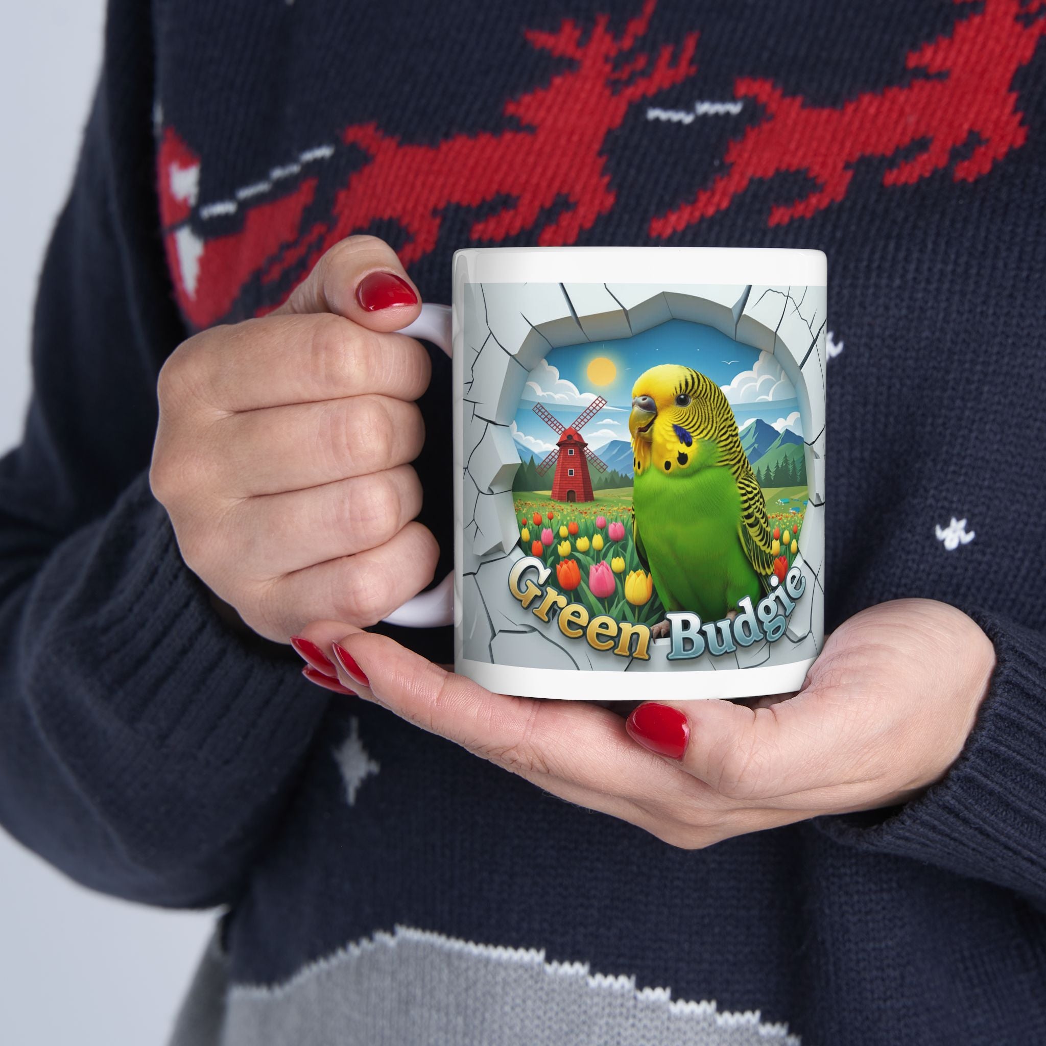 Blue Budgie Nature Scenic Mug