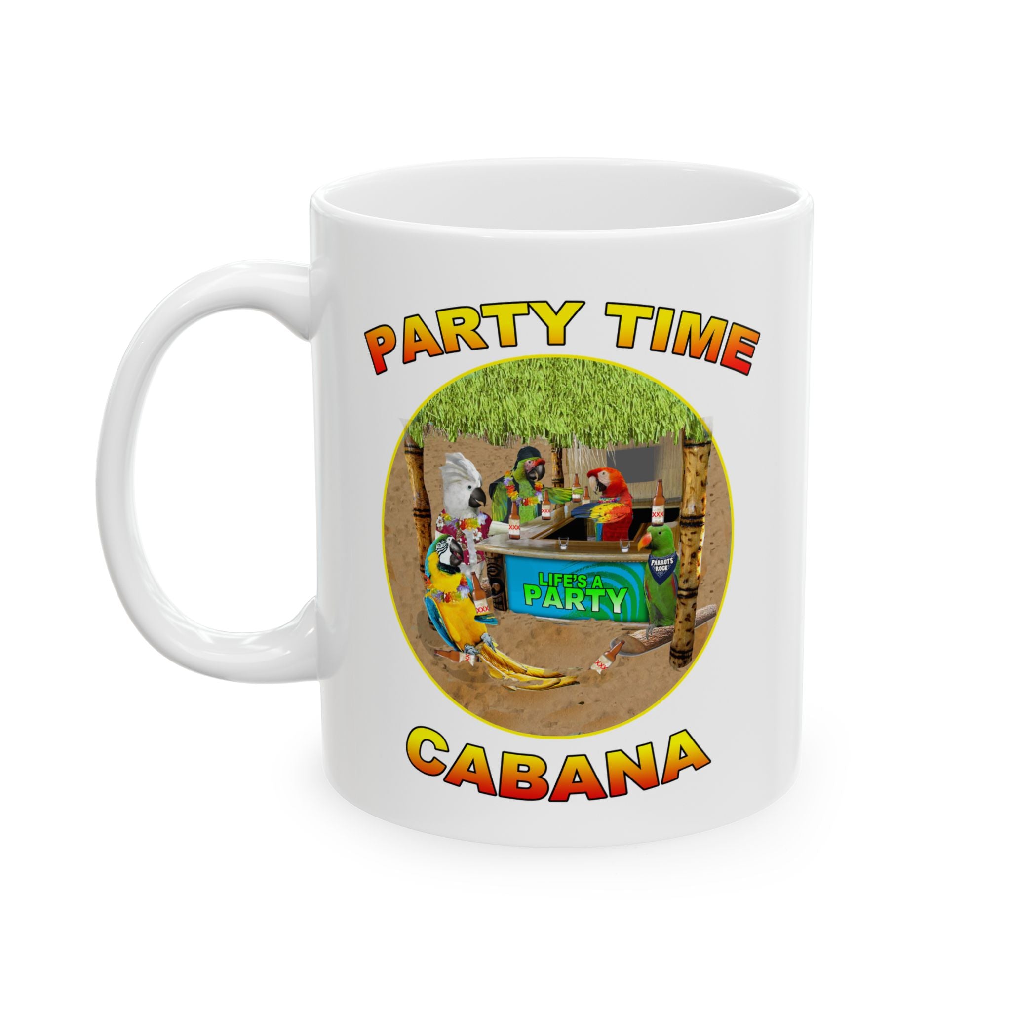Party Time Cabana Green Eclectus Mug