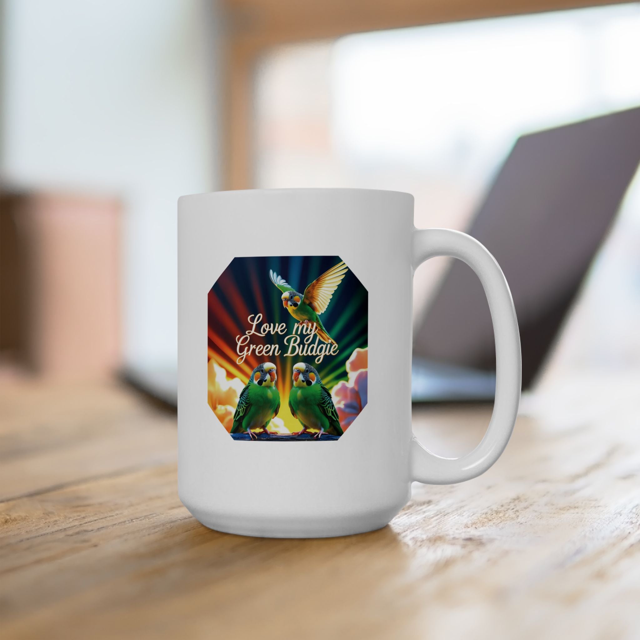 Green Budgie Mug