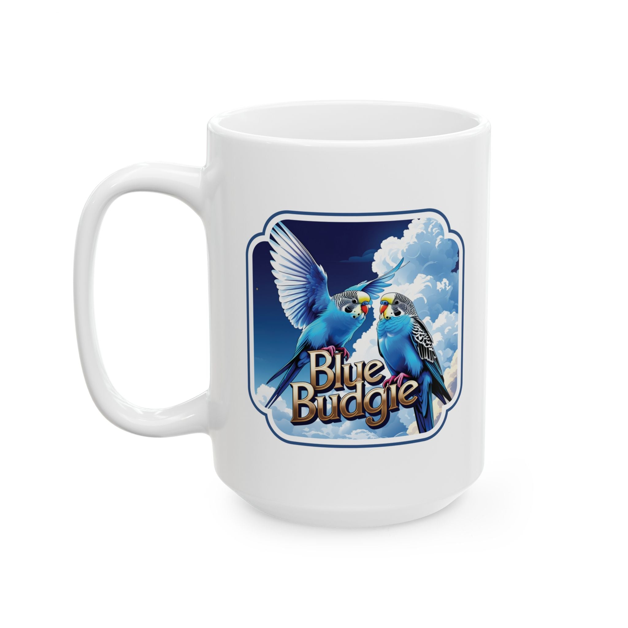 Flying Blue Budgie Sky Mug