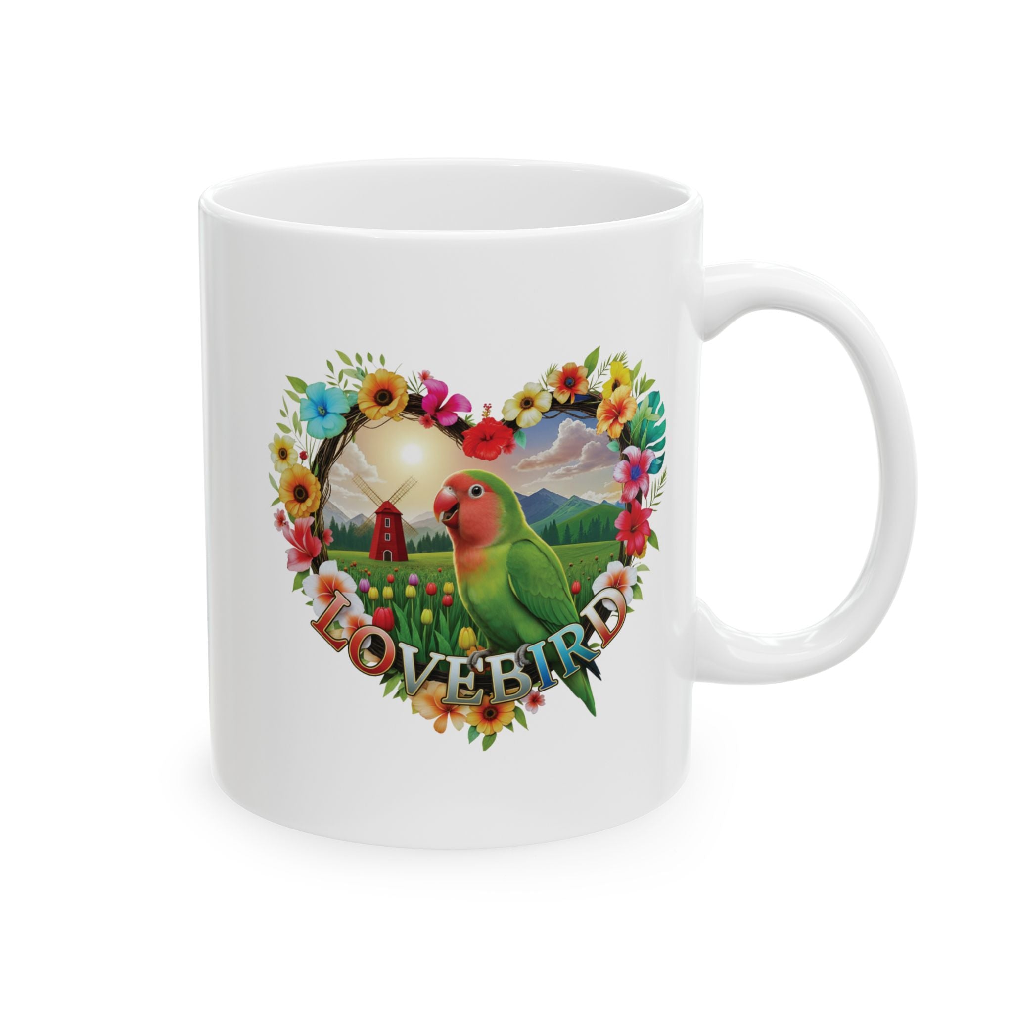 Lovebird Floral Mug