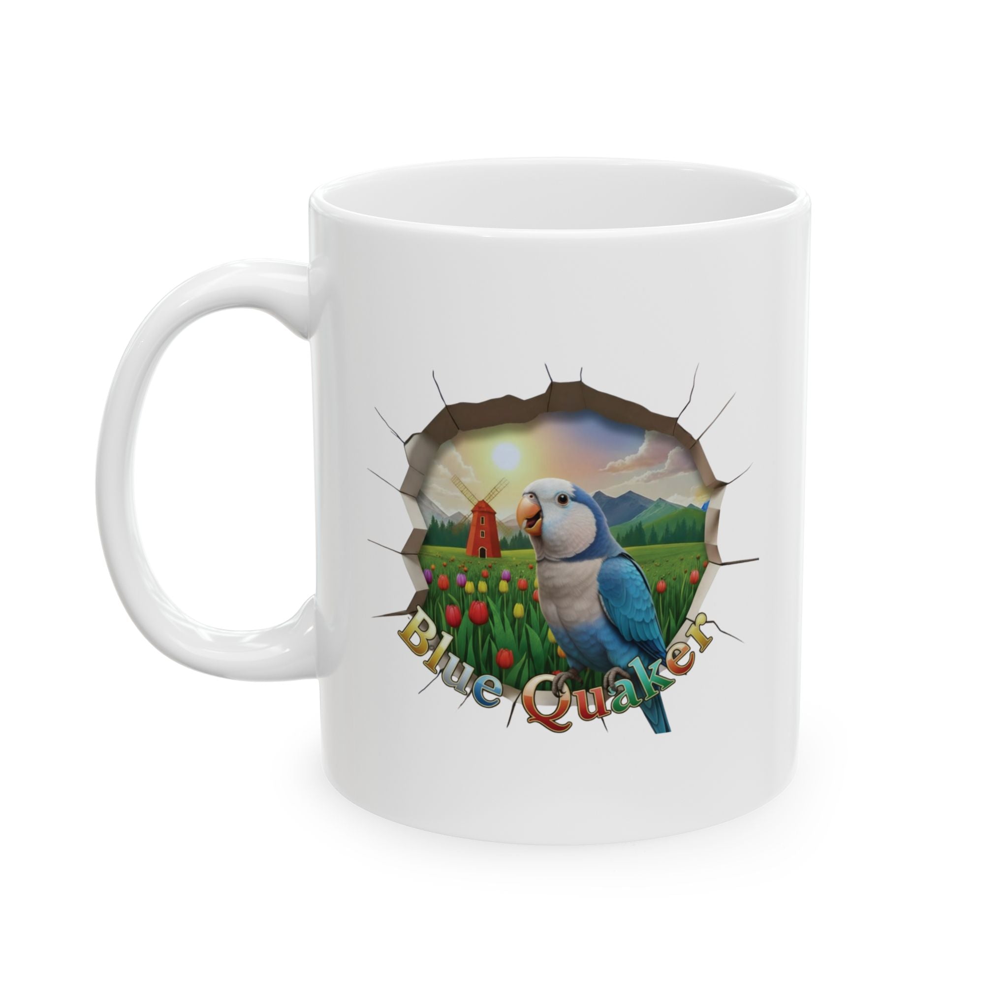 Blue Quaker Tulip Windmill Field Mug
