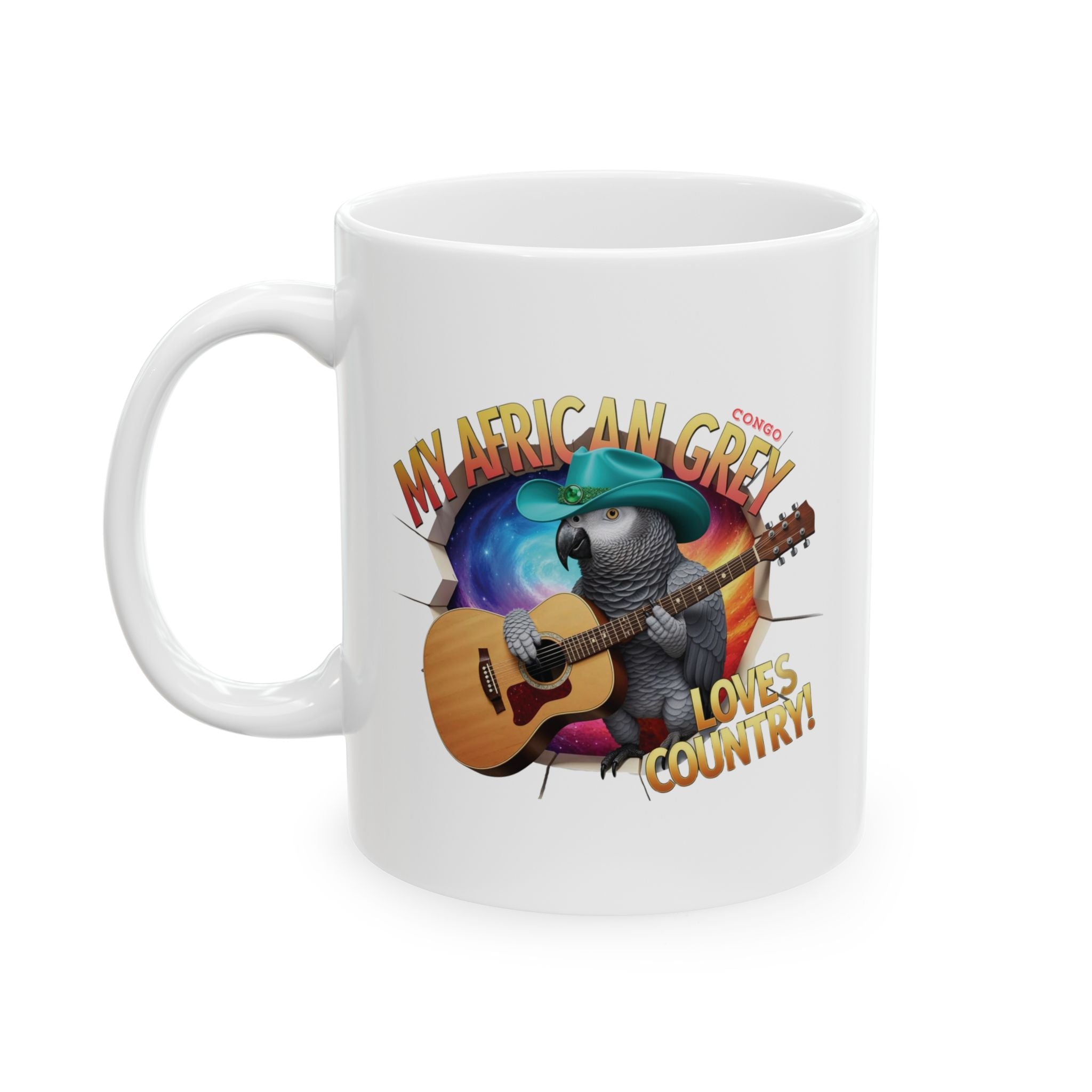 African Grey Congo Loves Country Mug