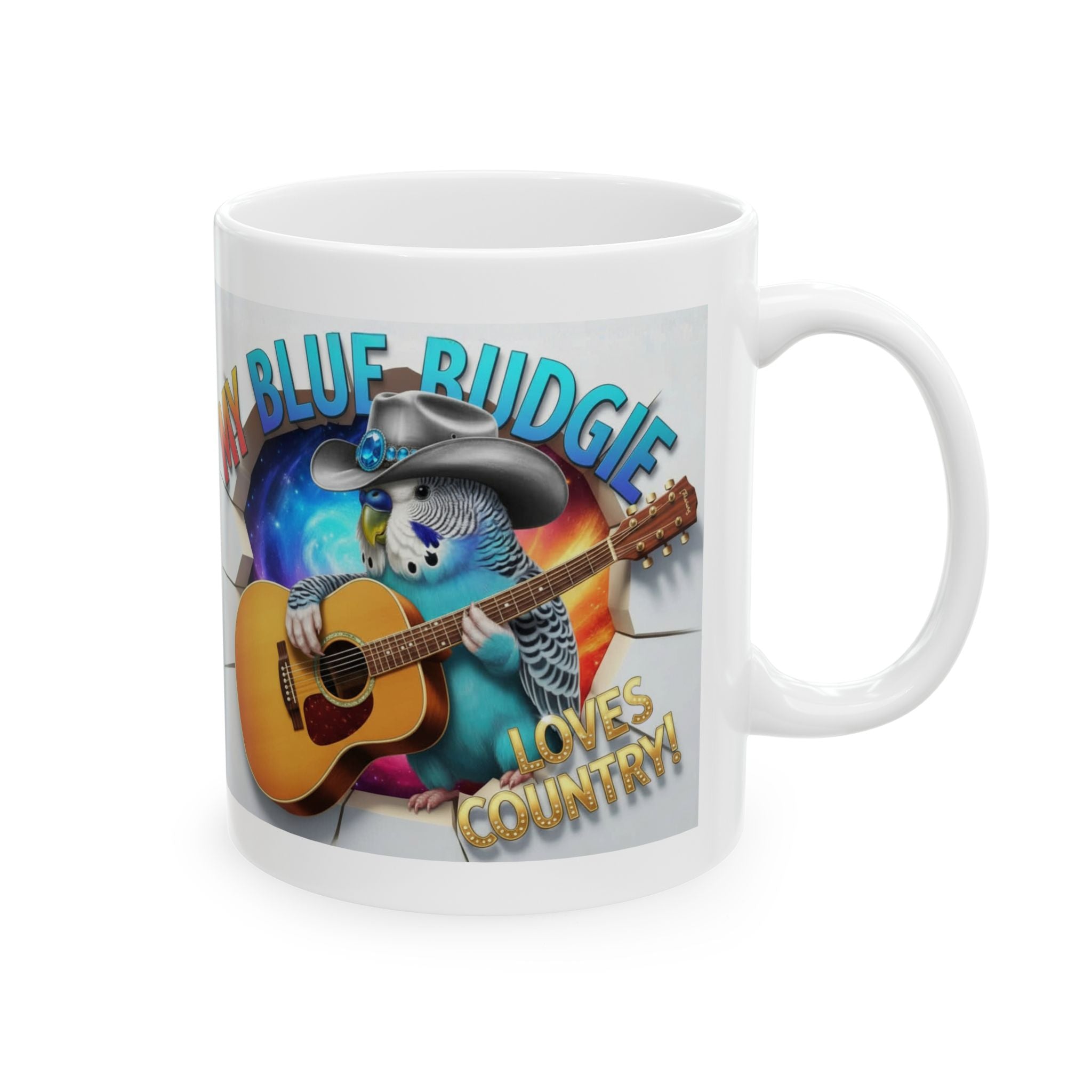 My Blue Budgie Loves Country Mug