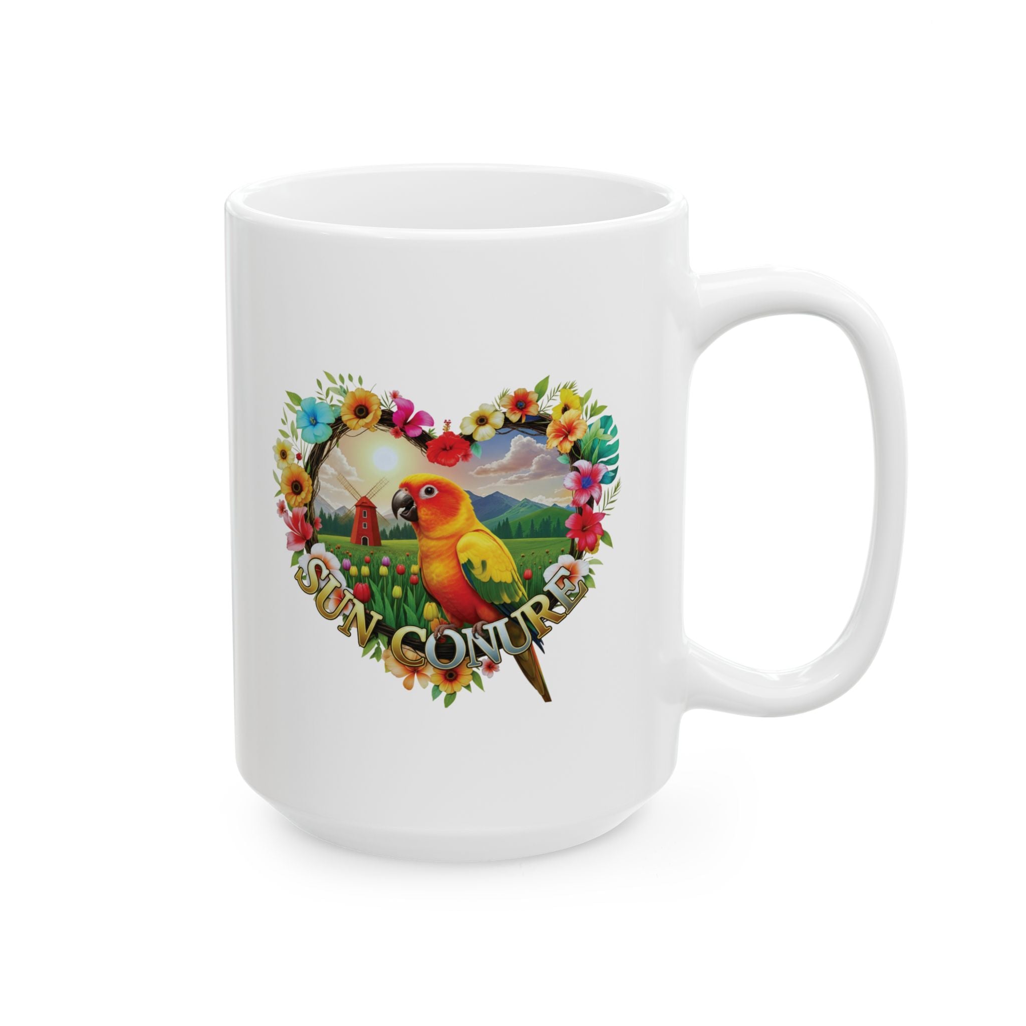 Sun Conure Garden Scene Mug