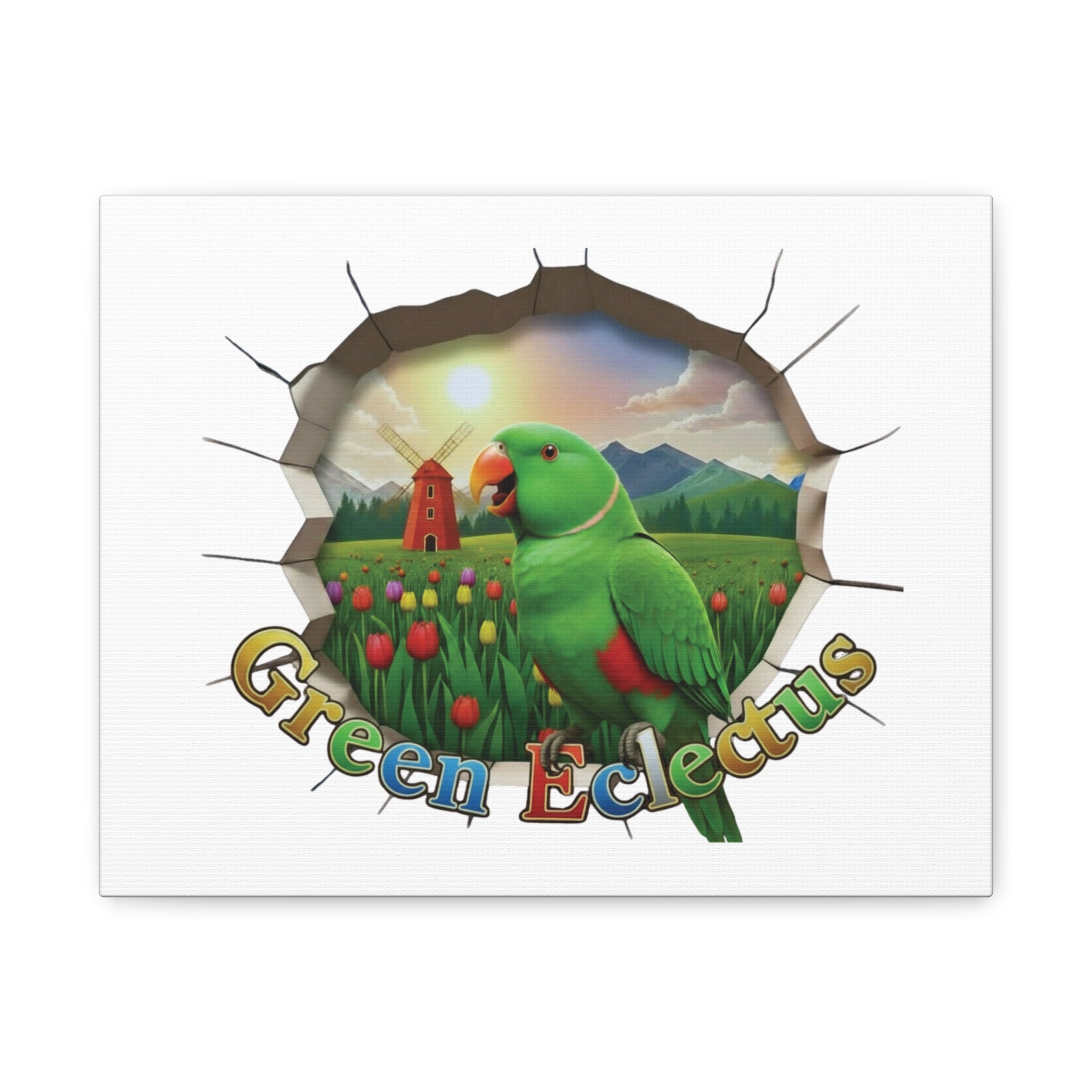 Green Eclectus Breakthrough Wall-Hanging