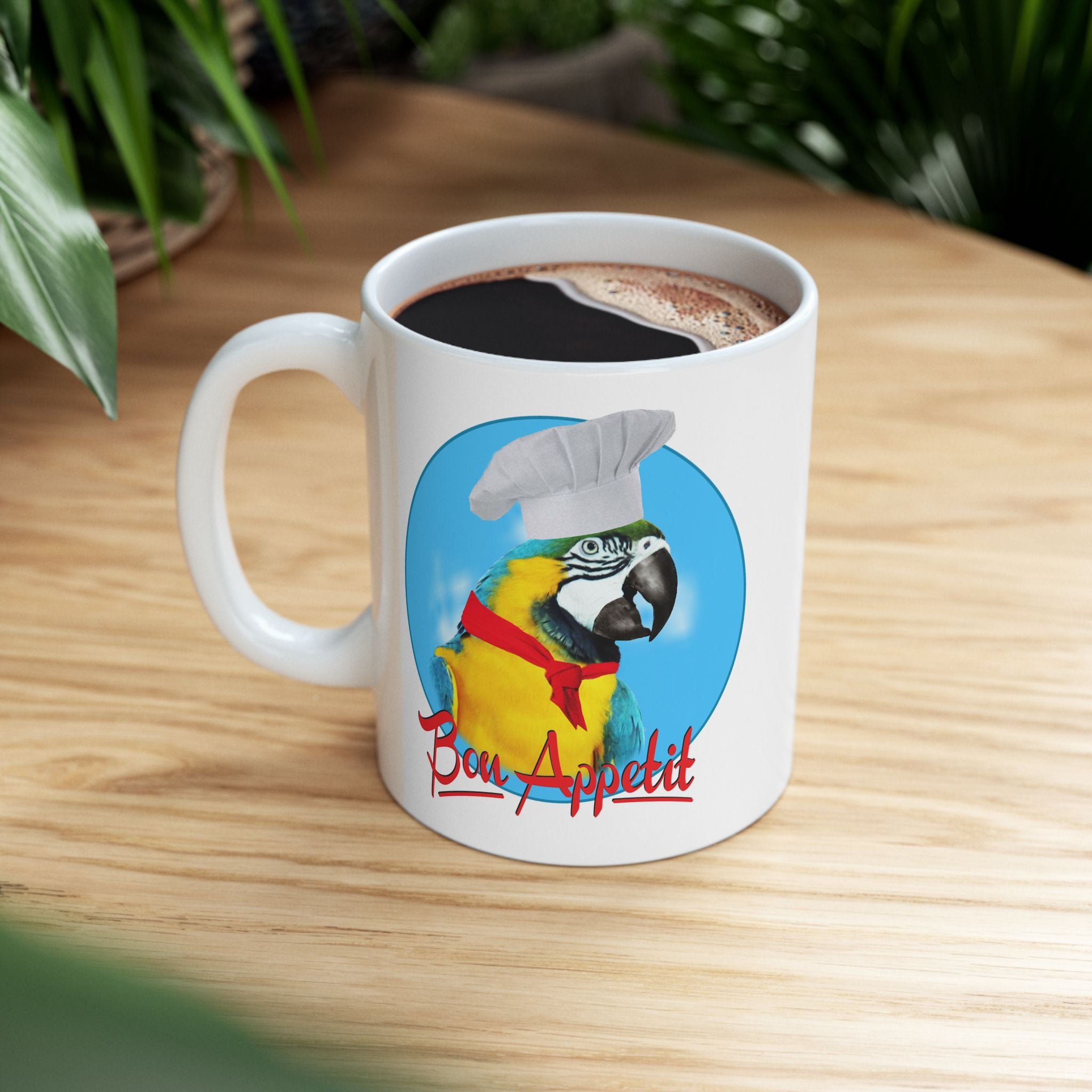 Blue And Gold Bon Appetit Mug