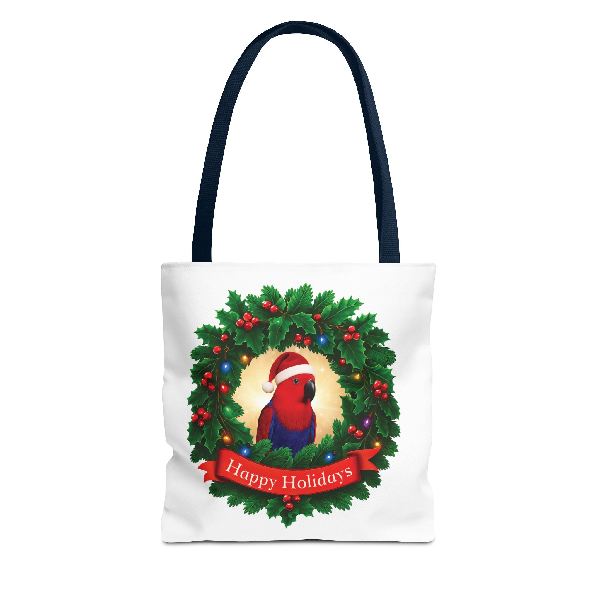 Christmas Happy Holidays Red Eclectus Tote Bag