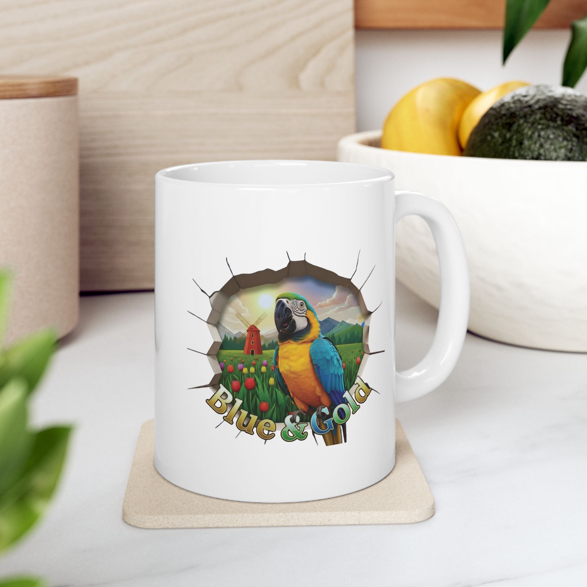 Blue & Gold Tulip Field Mug