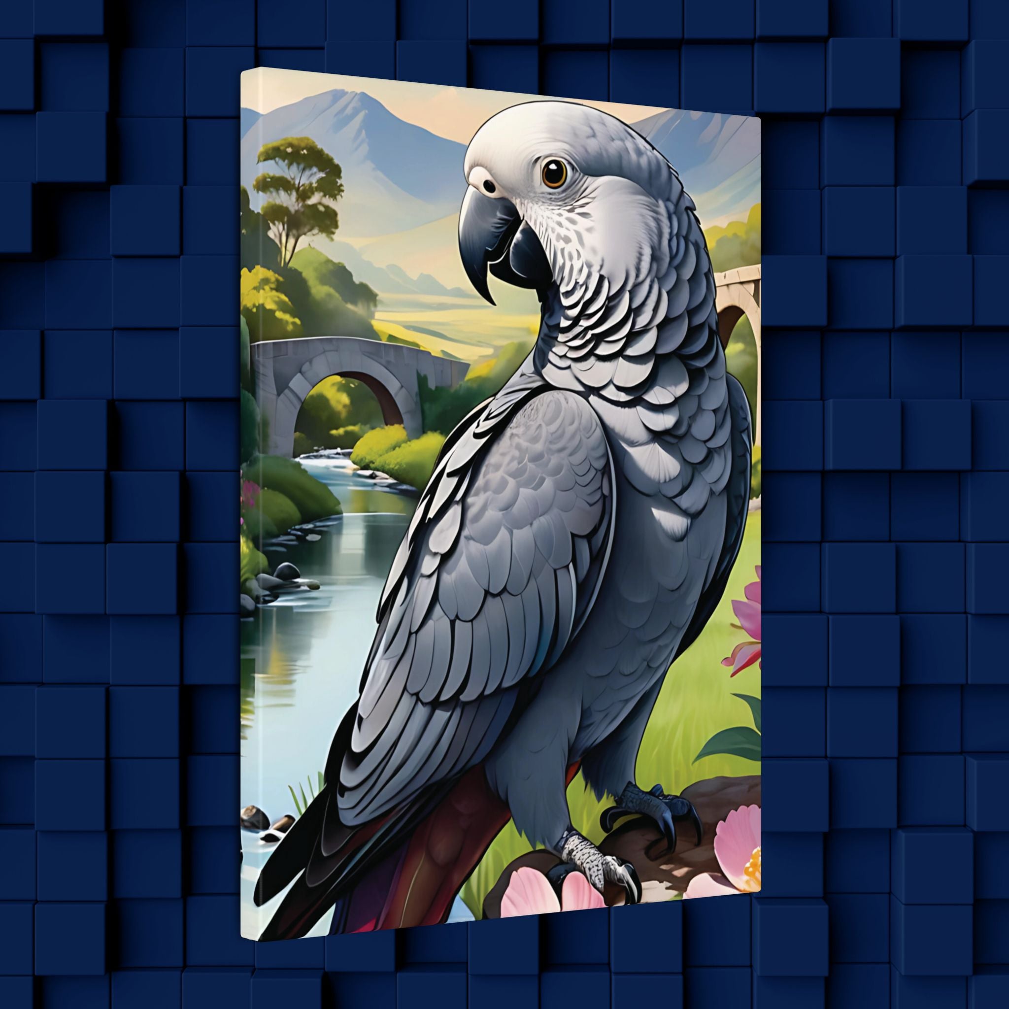 African Grey Parrot Canvas Wall Hangings