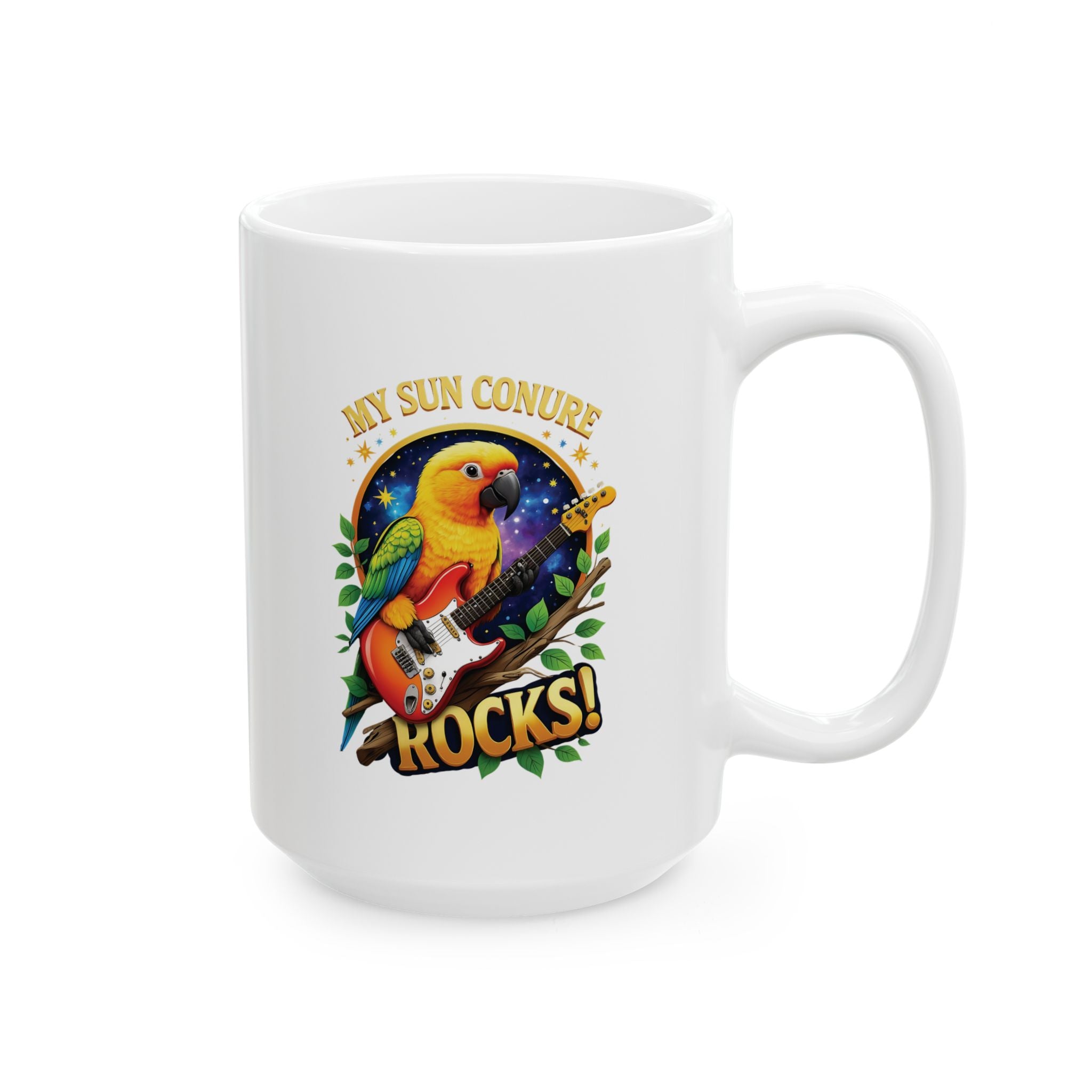 Sun Conure Rocks Music Mug