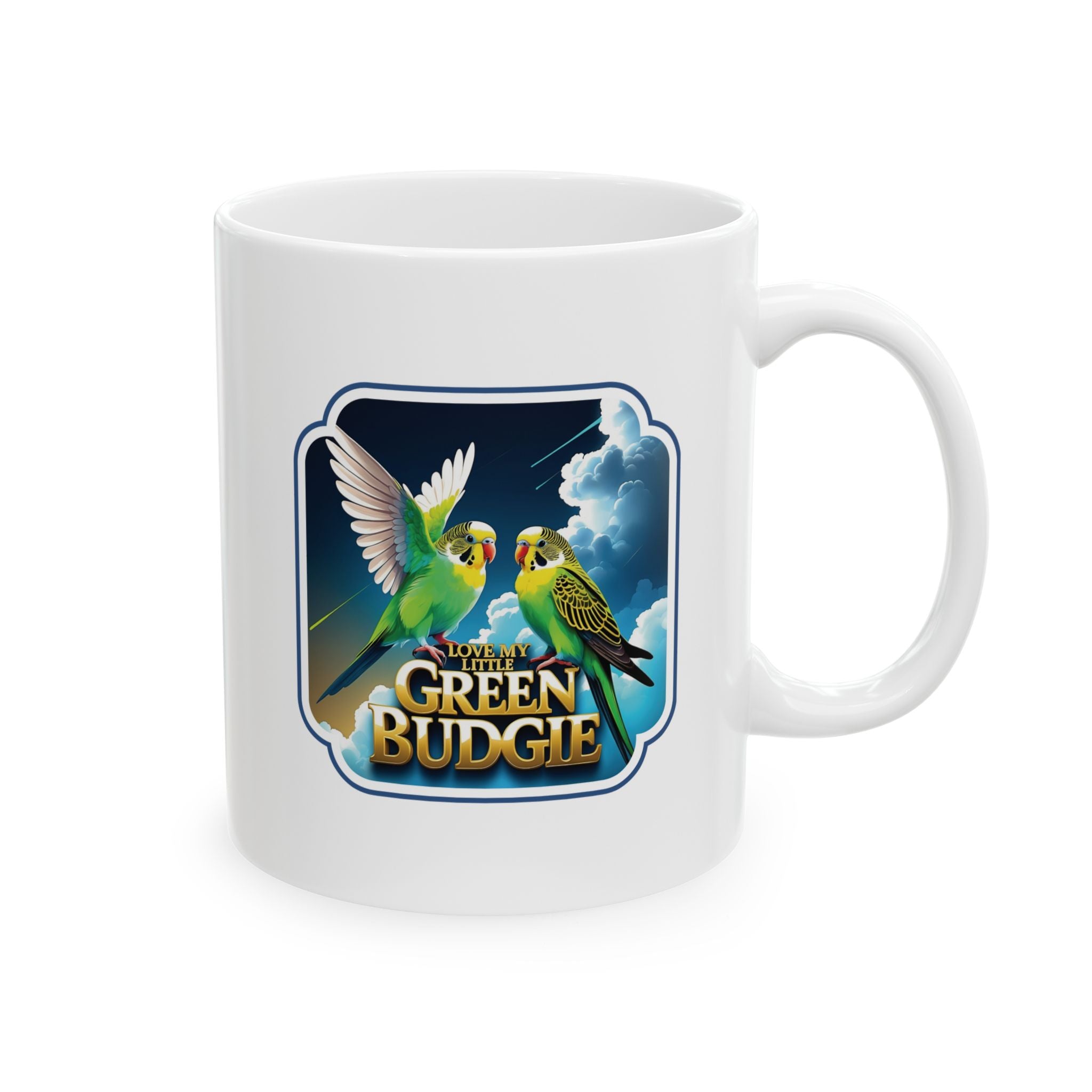 Green Budgie Mug