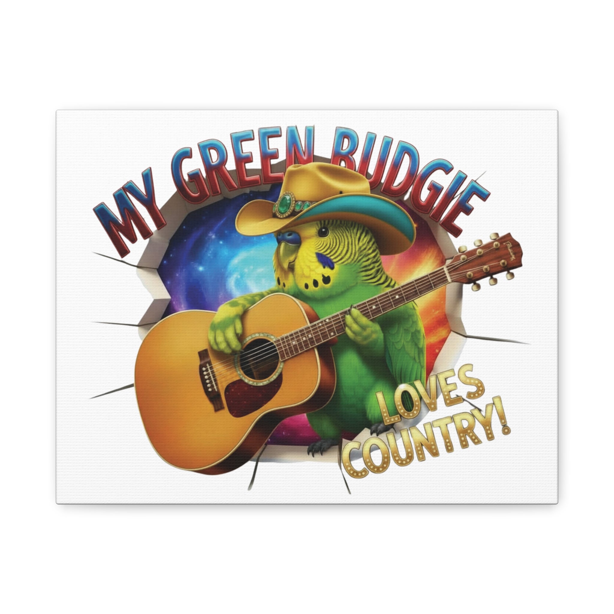 Green Budgie Loves Country Wall-Hanging