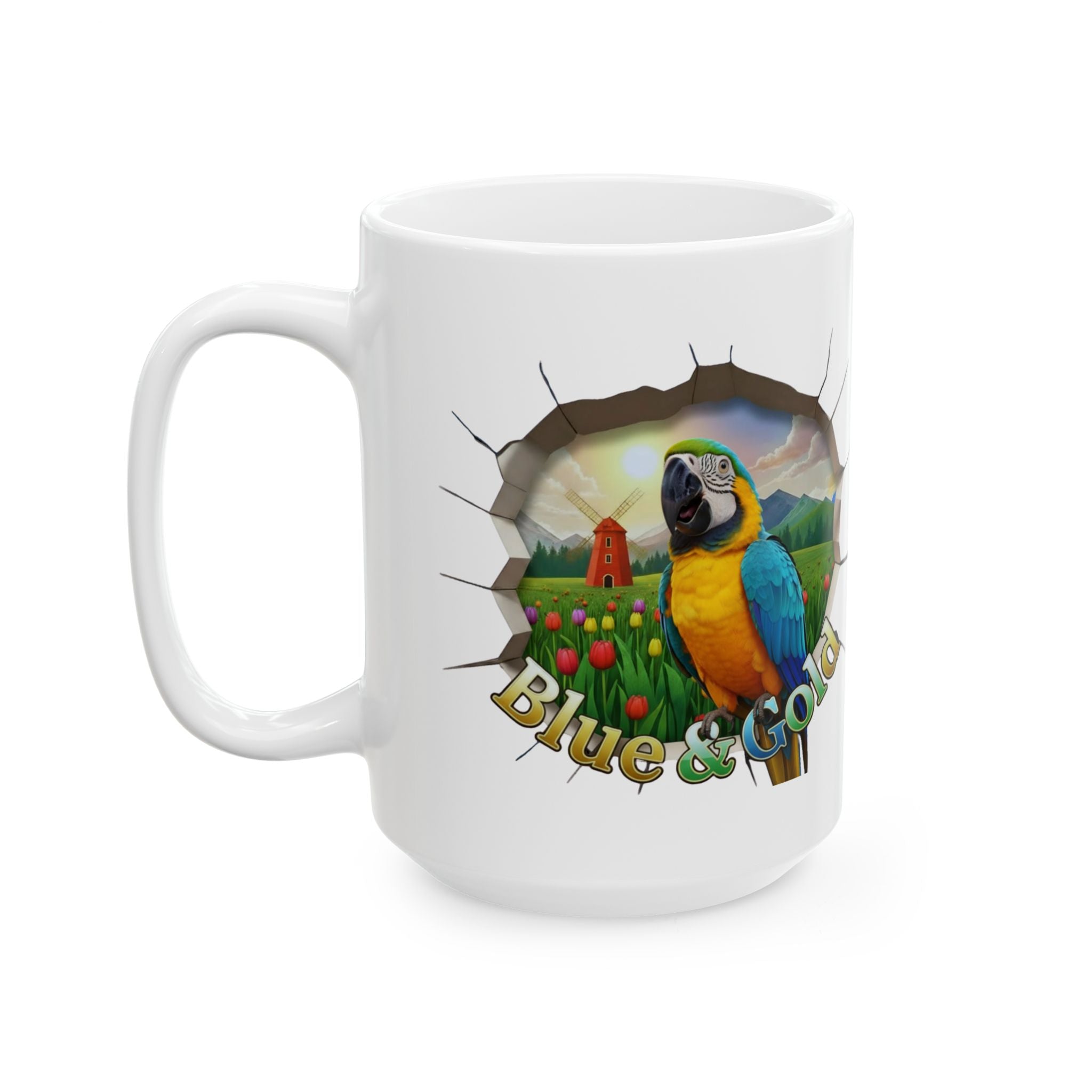 Blue and Gold Meadow Scenic Mug