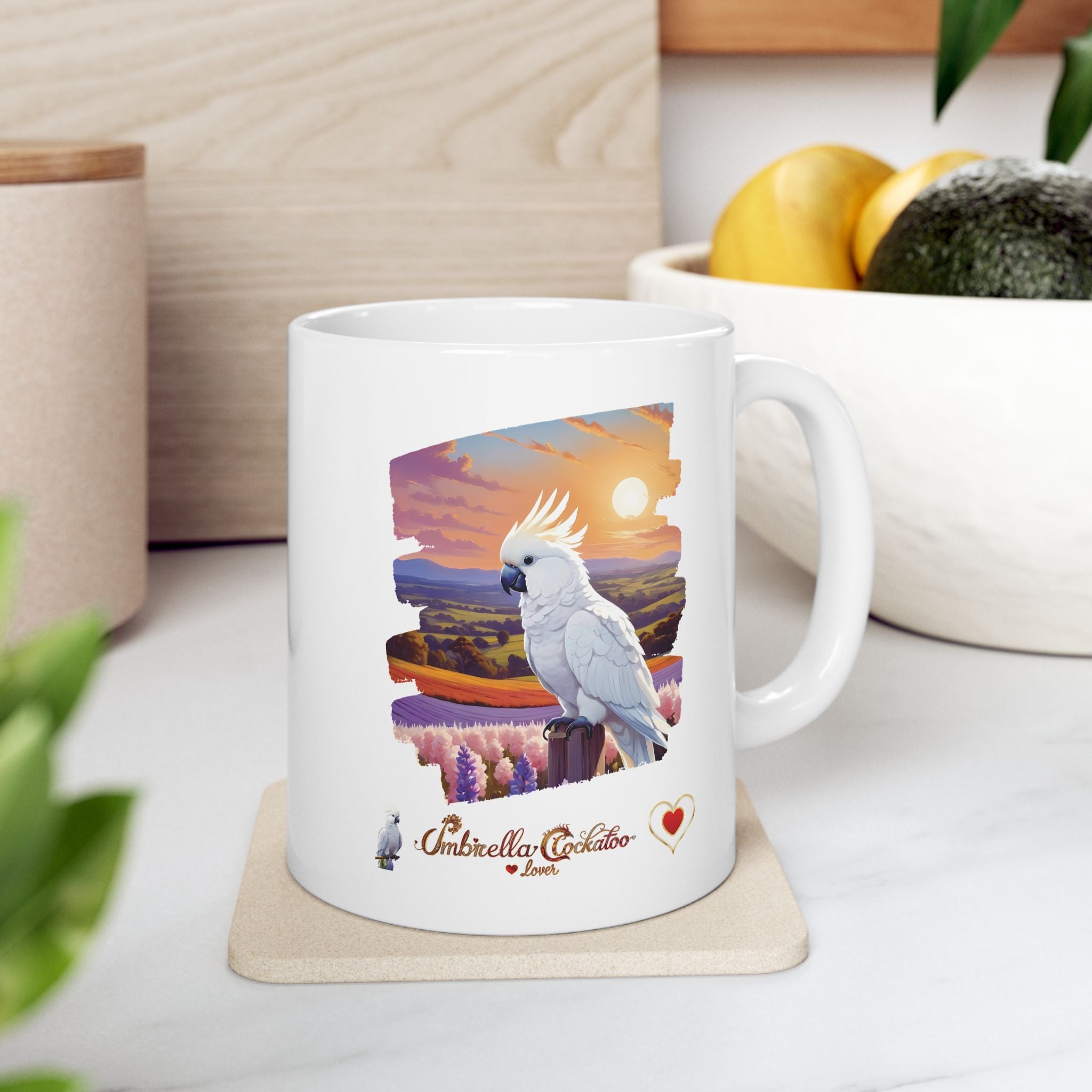 Umbrella Cockatoo Lover Wildflower Mug