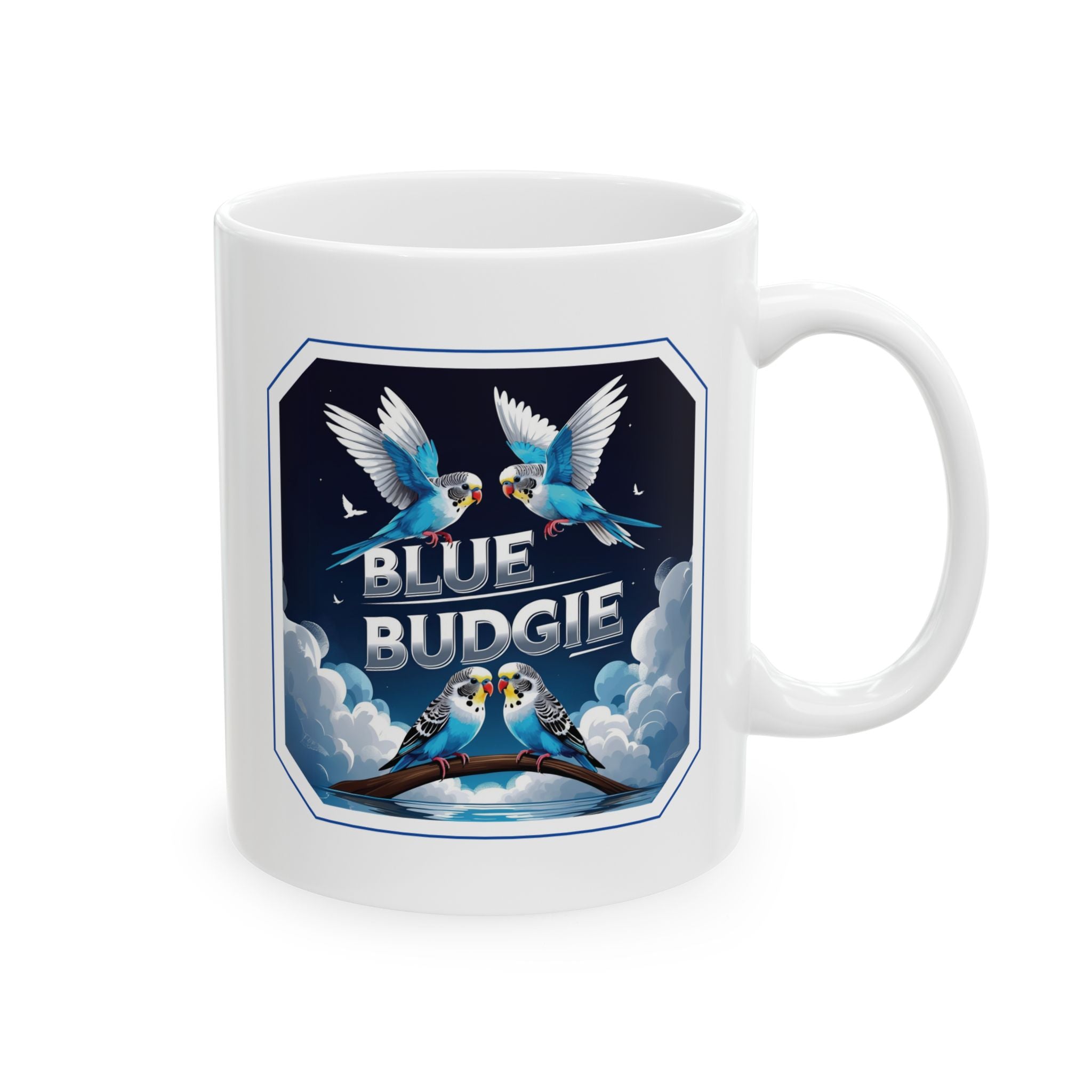 Blue Budgie Night Sky Mug